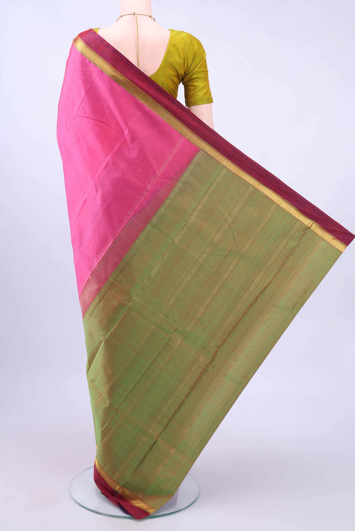 Rani Pink Dual Tone Kanchipuram Silk Saree