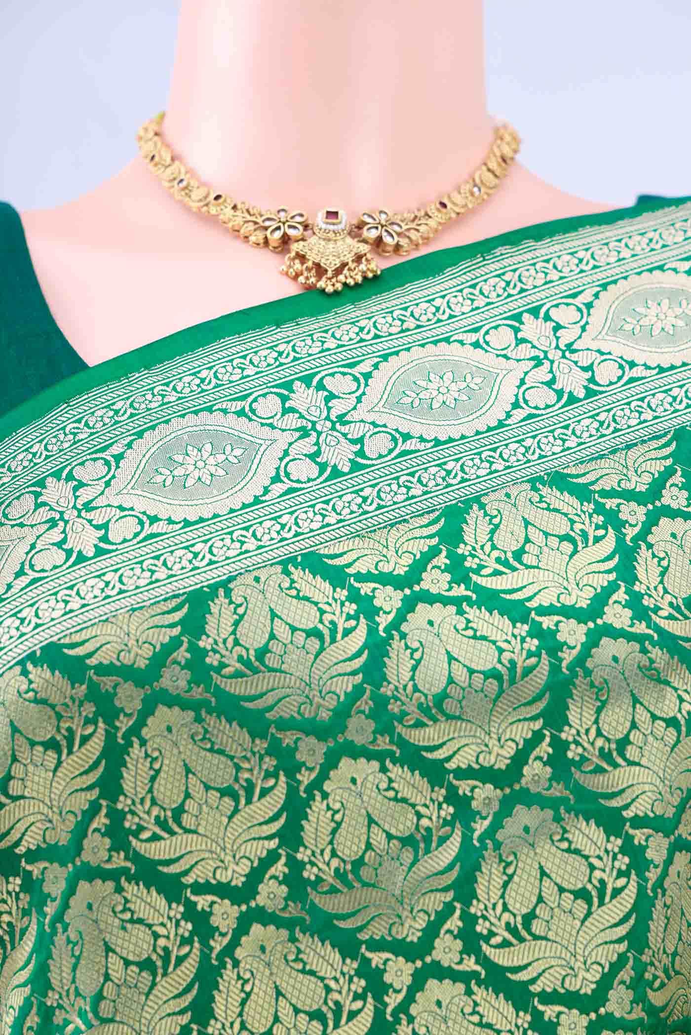 Green Banarasi Silk Saree