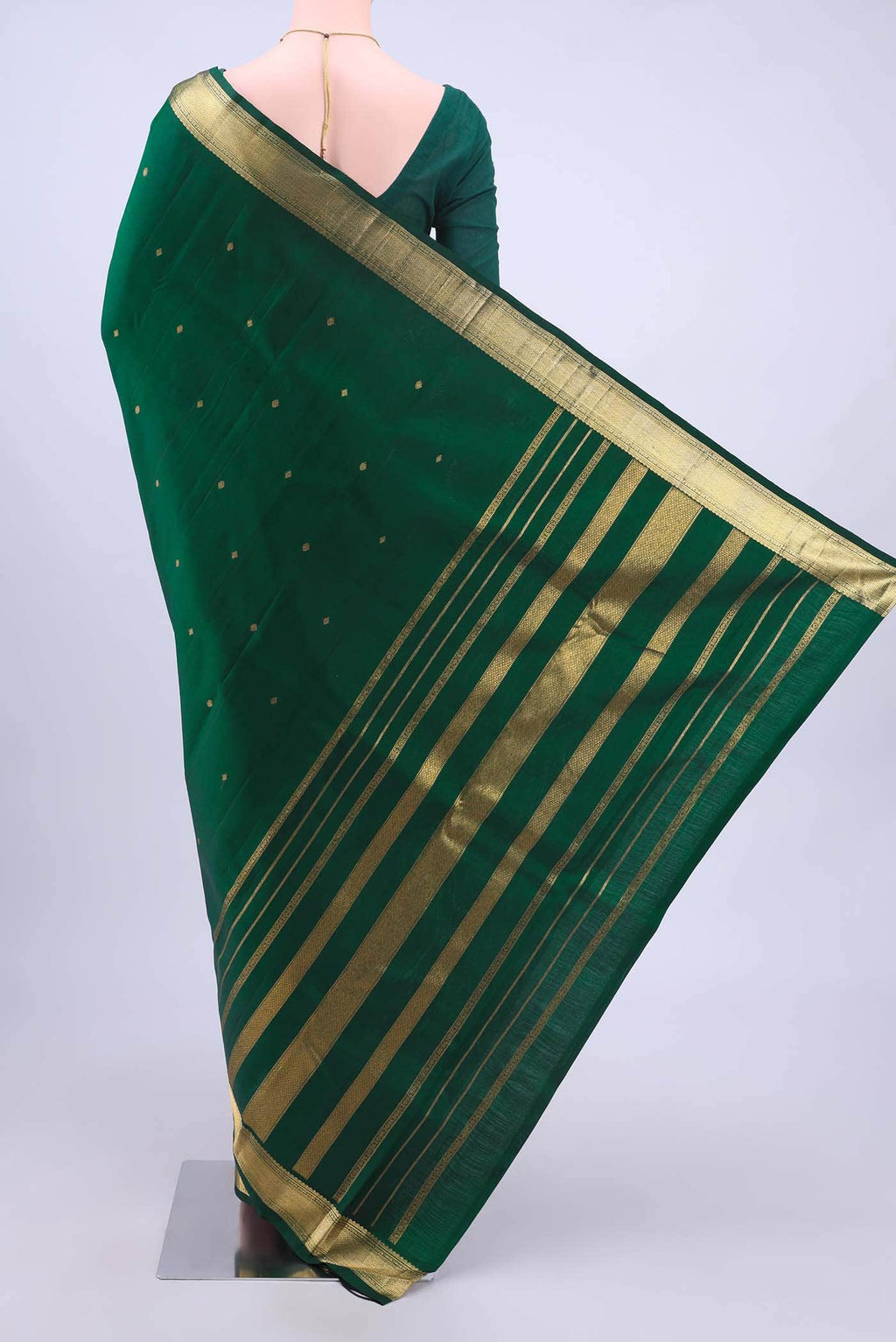 Bottle Green Kanchipuram Silk Saree