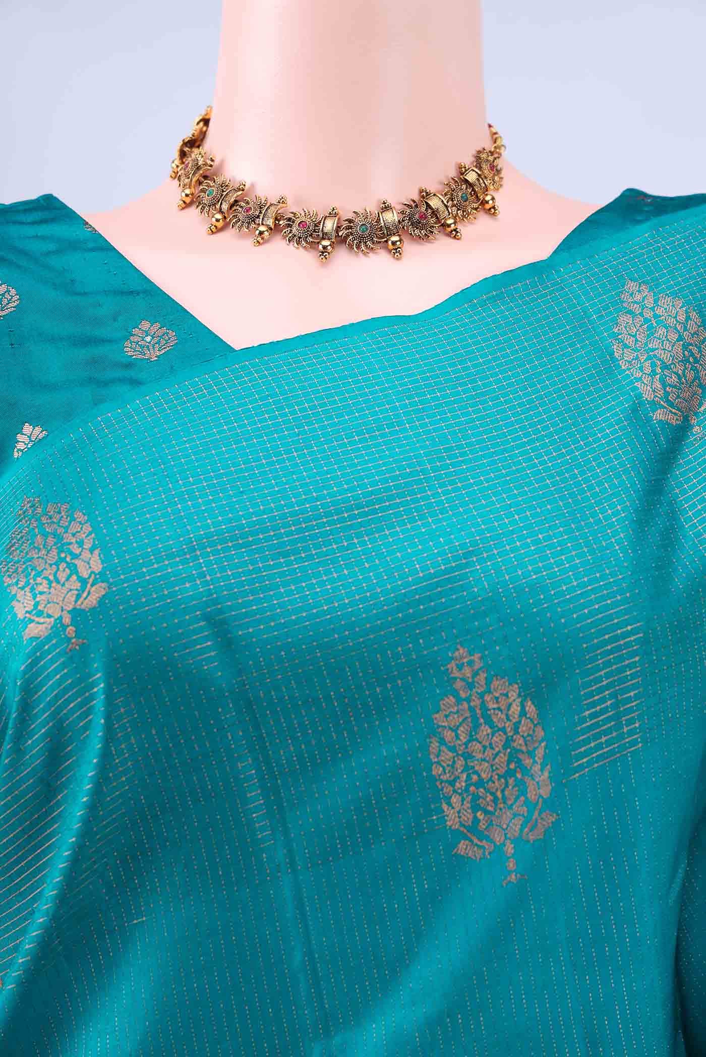 Blue Kanchipuram Silk Saree
