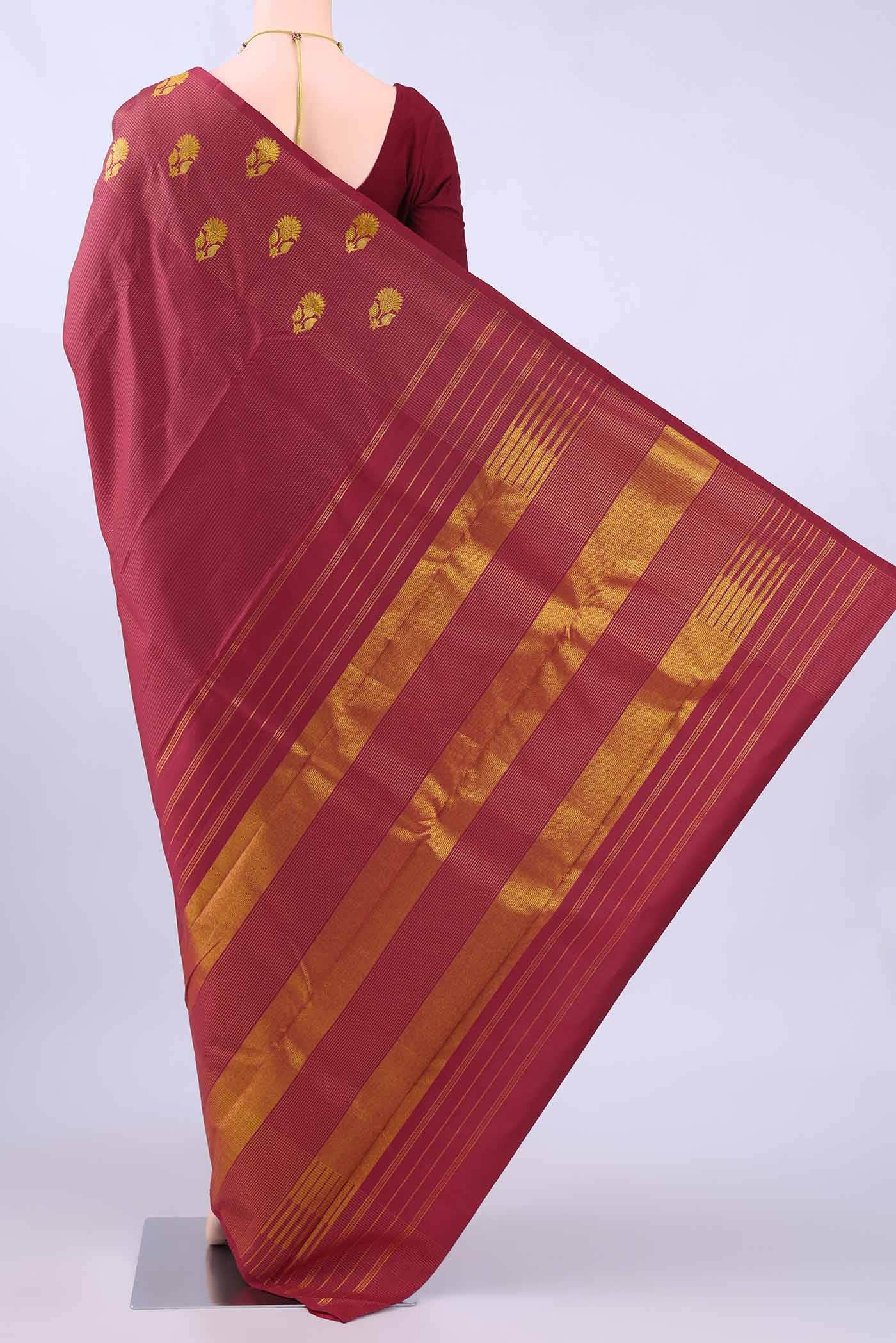 Maroon Kanchipuram Silk Saree