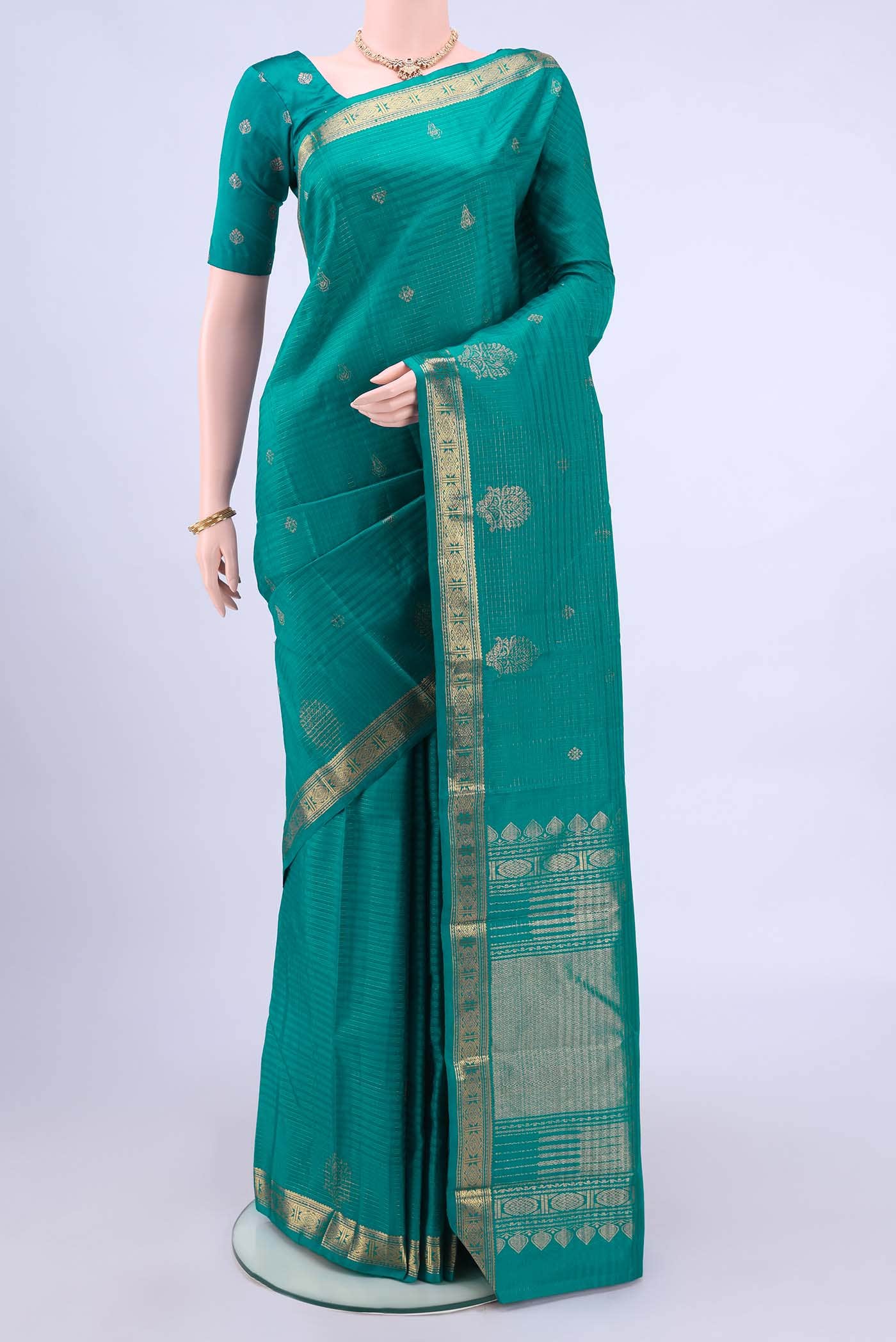 Blue Kanchipuram Silk Saree