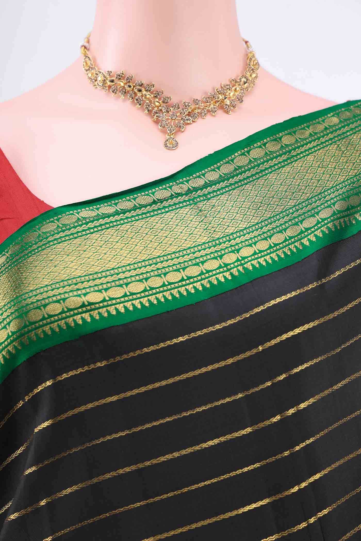 Black Kanchipuram Silk Saree
