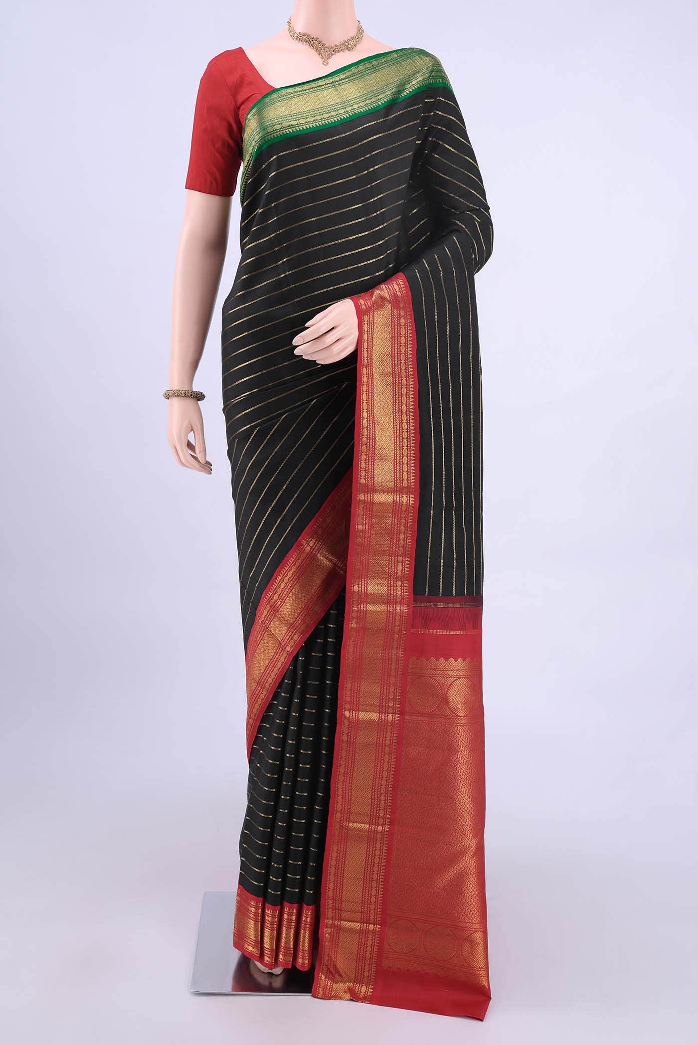 Black Kanchipuram Silk Saree