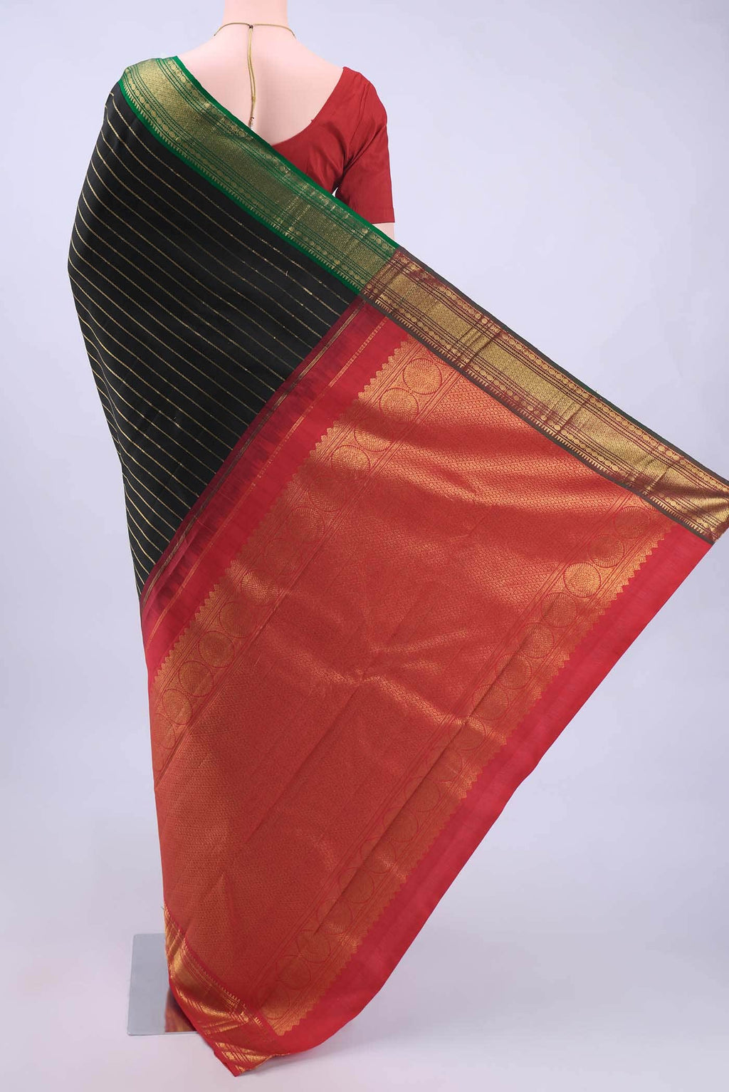 Black Kanchipuram Silk Saree