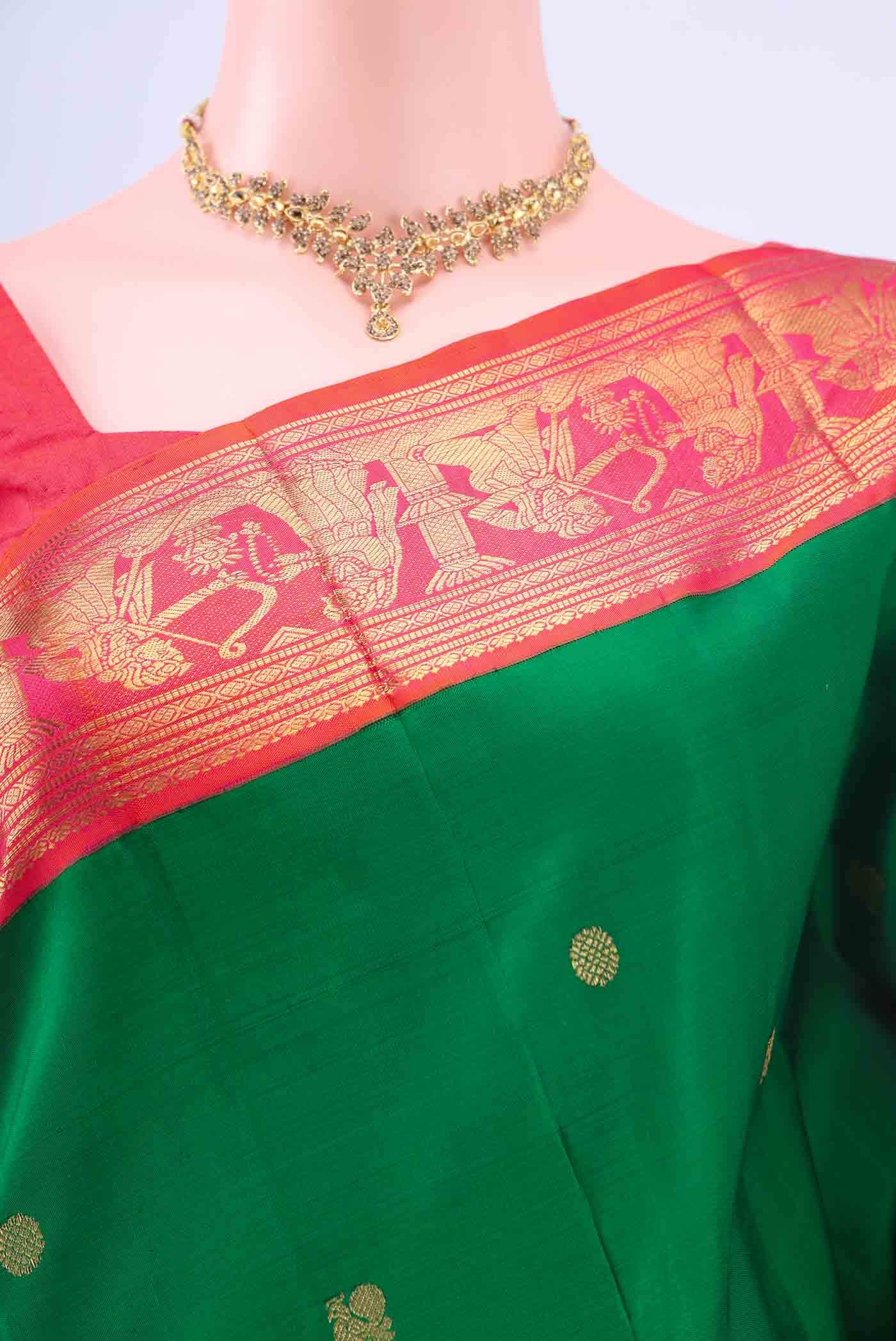 Green Dual Tone Kanchipuram Silk Saree