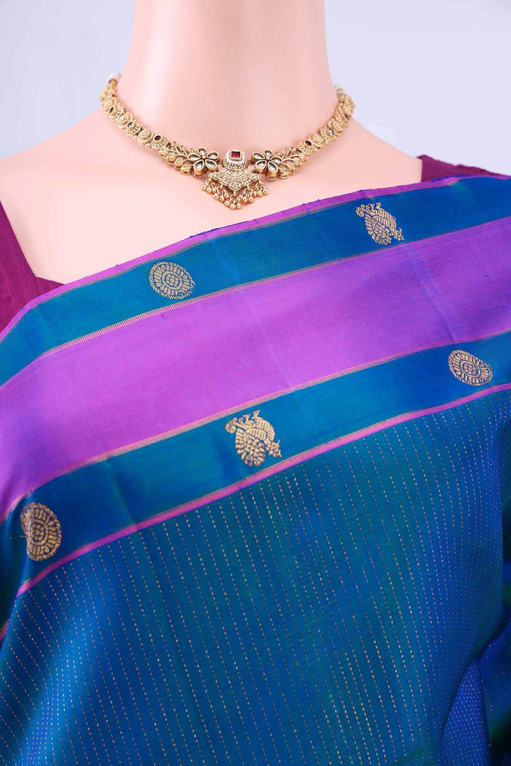 Blue Kanchipuram Silk Saree