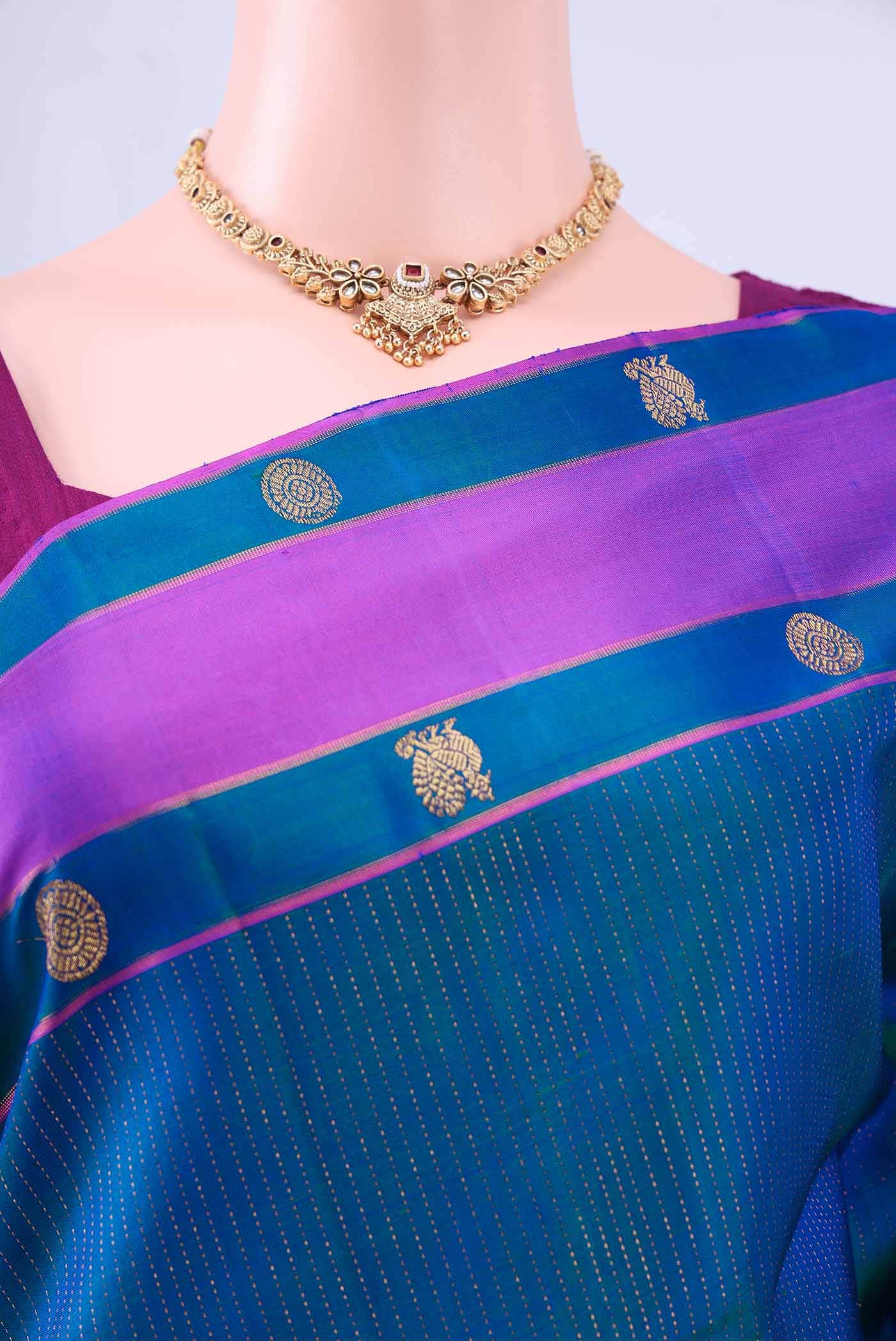 Blue Kanchipuram Silk Saree