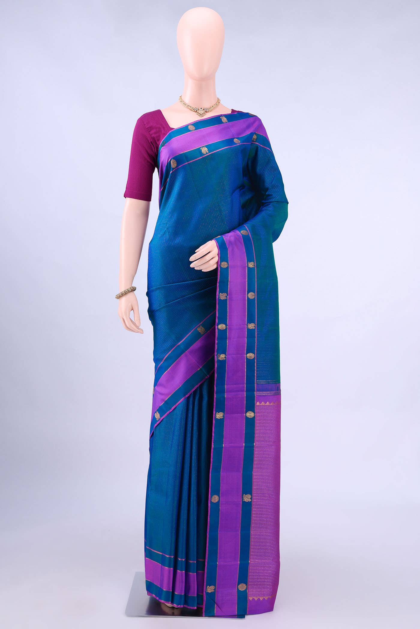 Blue Kanchipuram Silk Saree