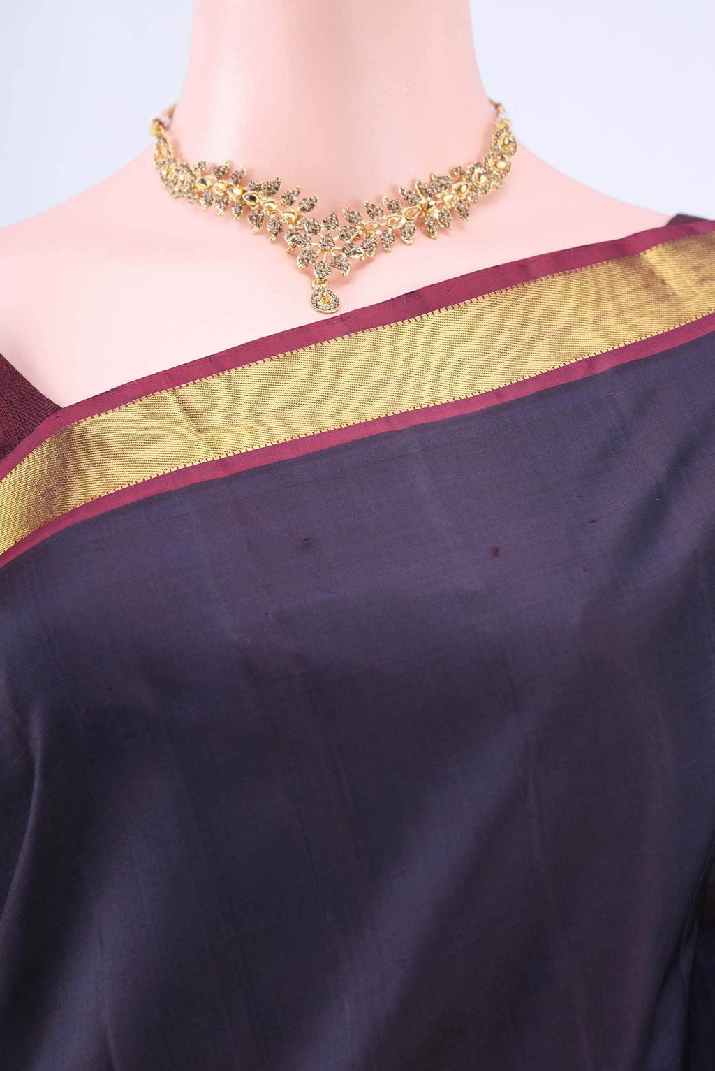 Burgundy Dual Tone Kanchipuram Silk Saree