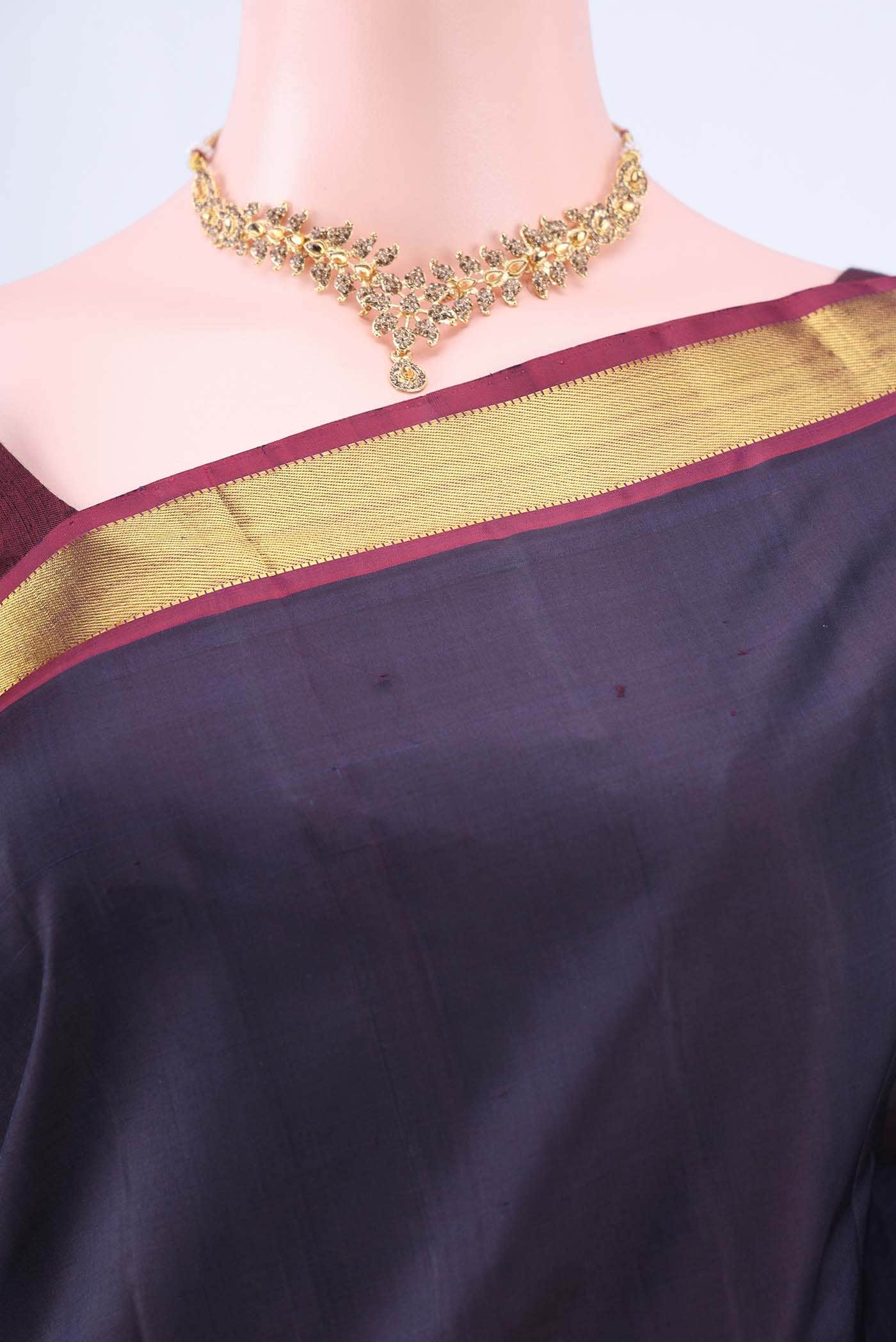 Burgundy Dual Tone Kanchipuram Silk Saree