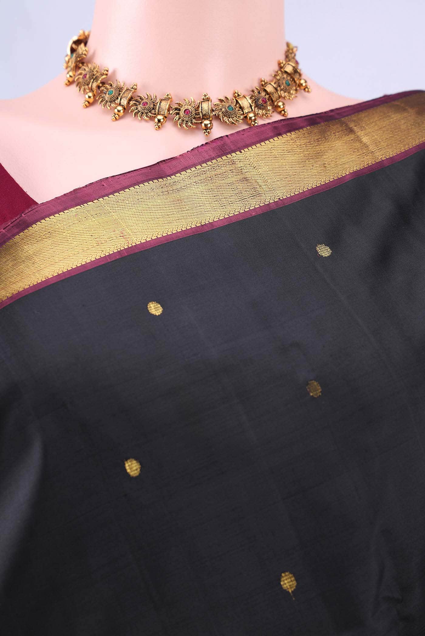 Black Kanchipuram Silk Saree