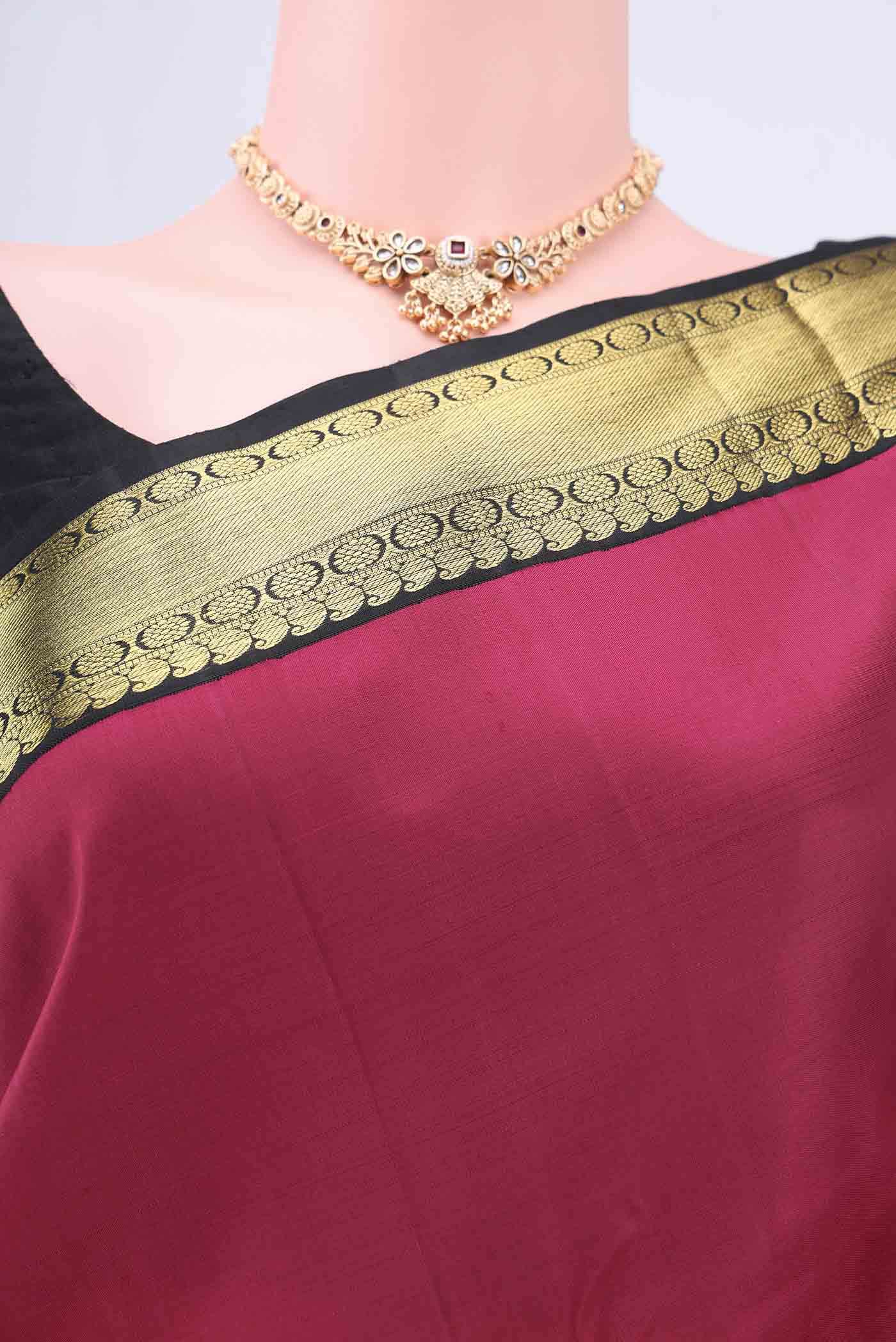 Dark Pink Kanchipuram Silk Saree