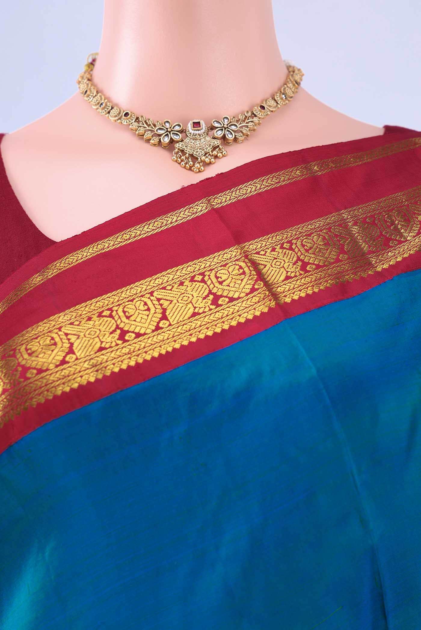 Blue Kanchipuram Silk Saree