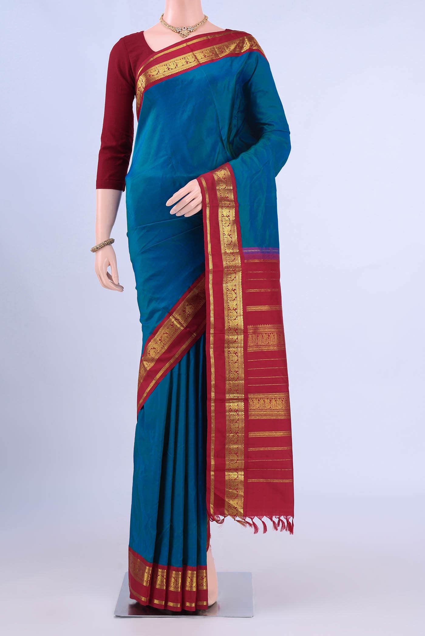 Blue Kanchipuram Silk Saree