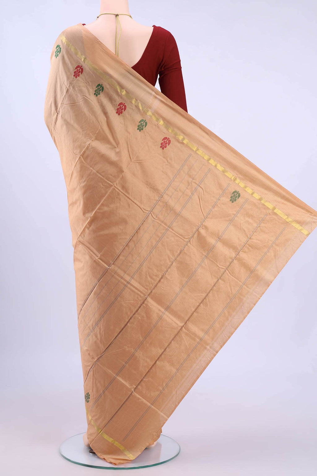 Peach Kanchipuram Silk Saree