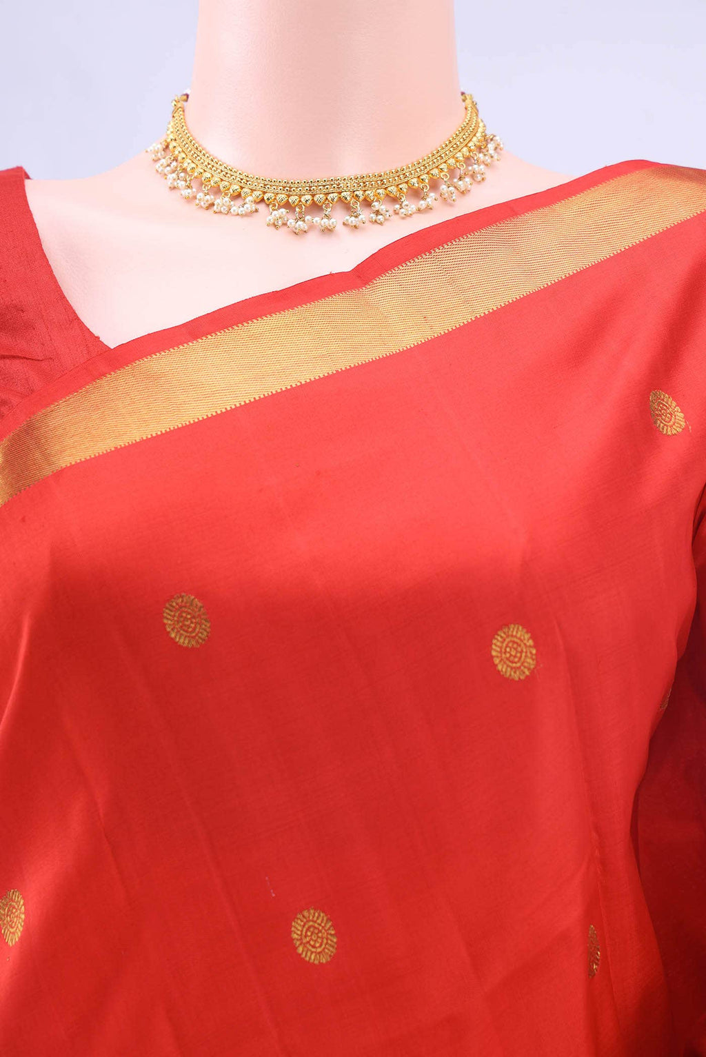 Red Dual Tone Kanchipuram Silk Saree