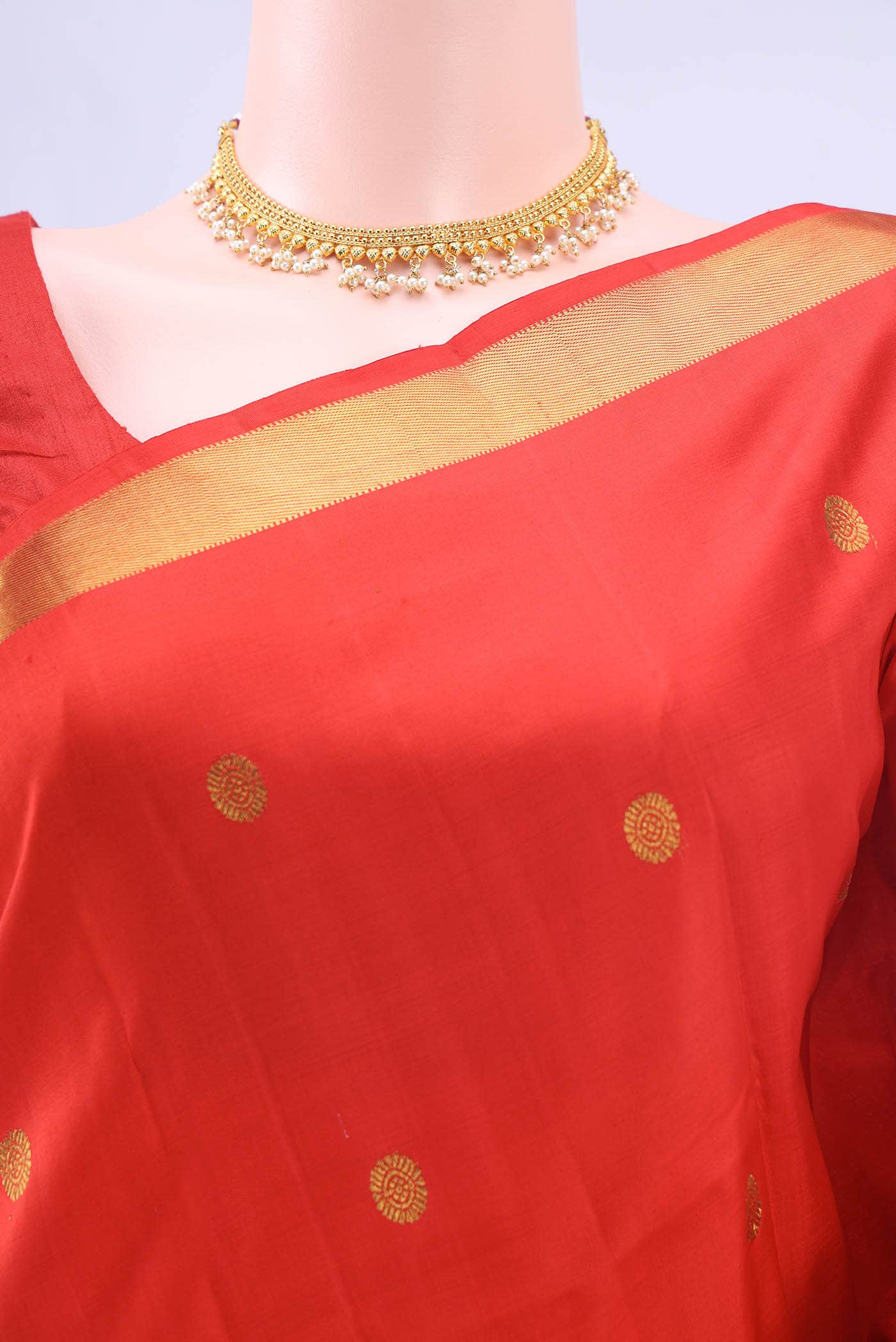 Red Dual Tone Kanchipuram Silk Saree