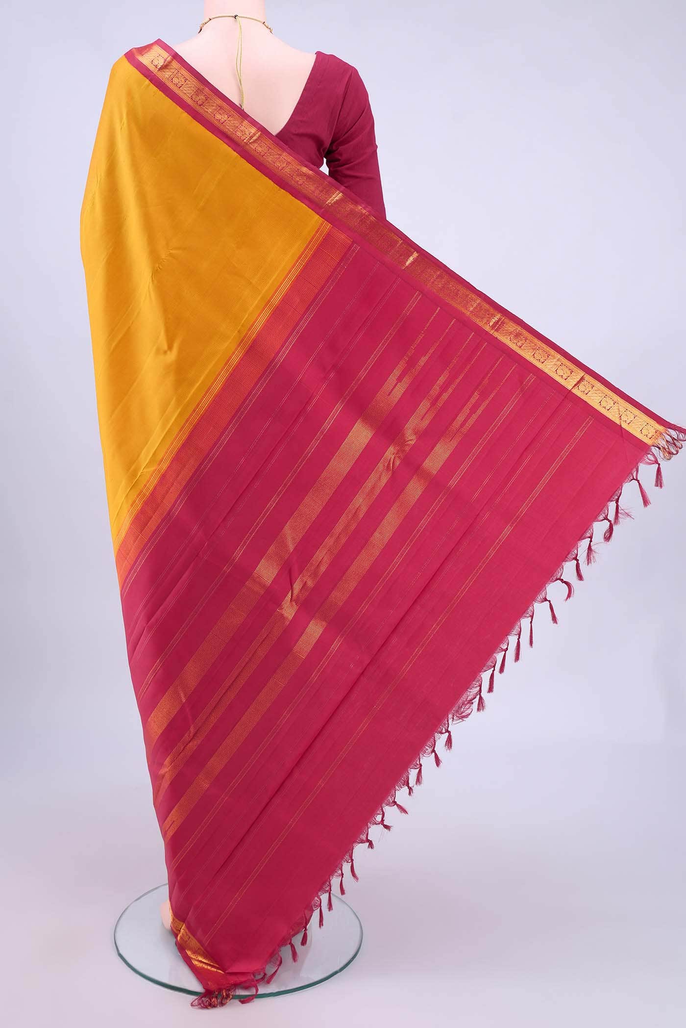 Mustard Kanchipuram Silk Saree