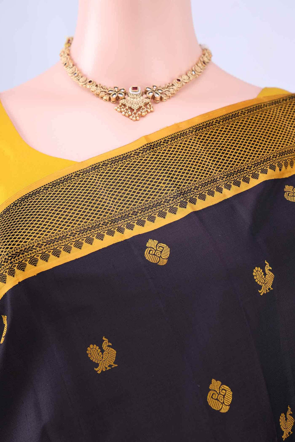 Black Kanchipuram Silk Saree