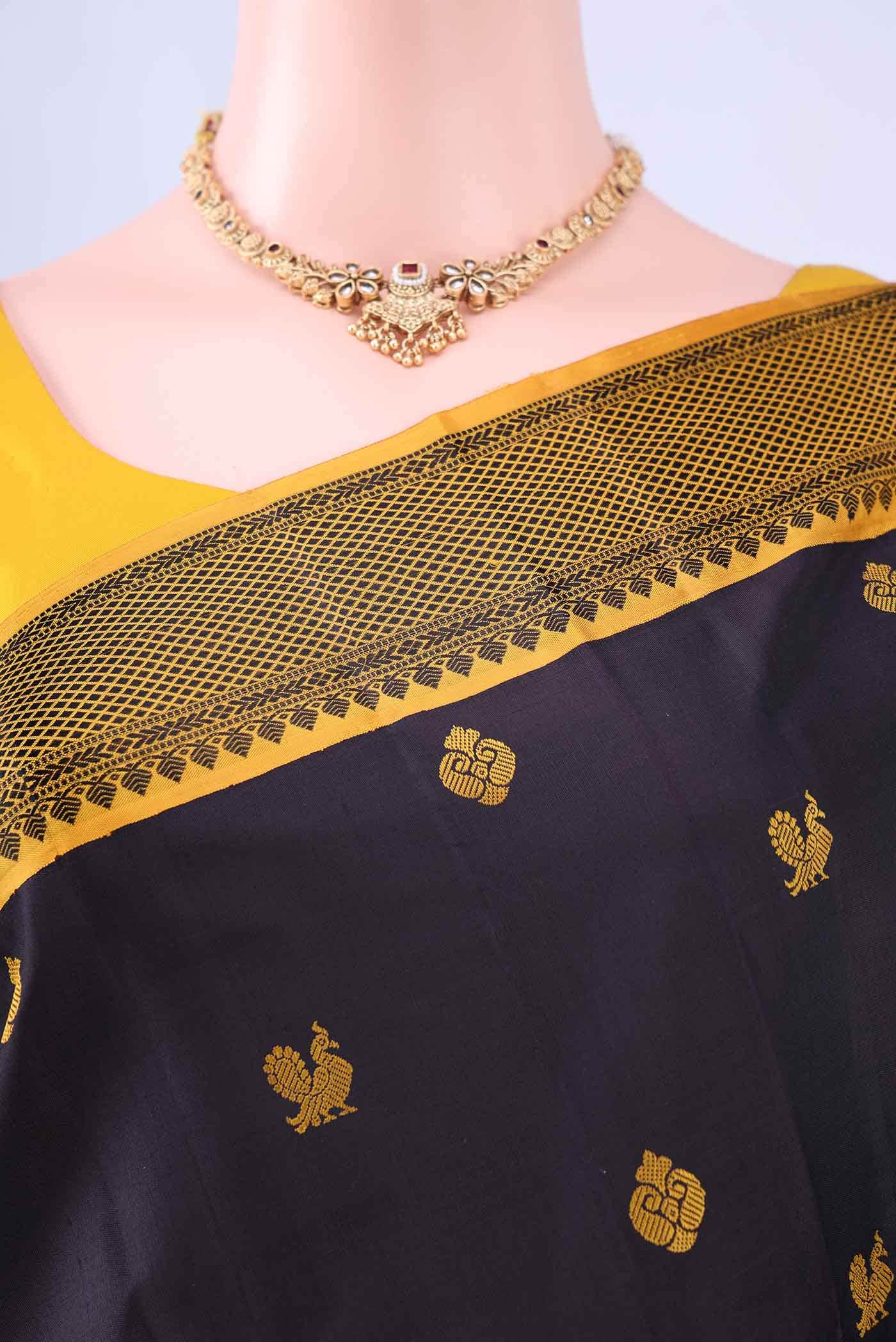 Black Kanchipuram Silk Saree