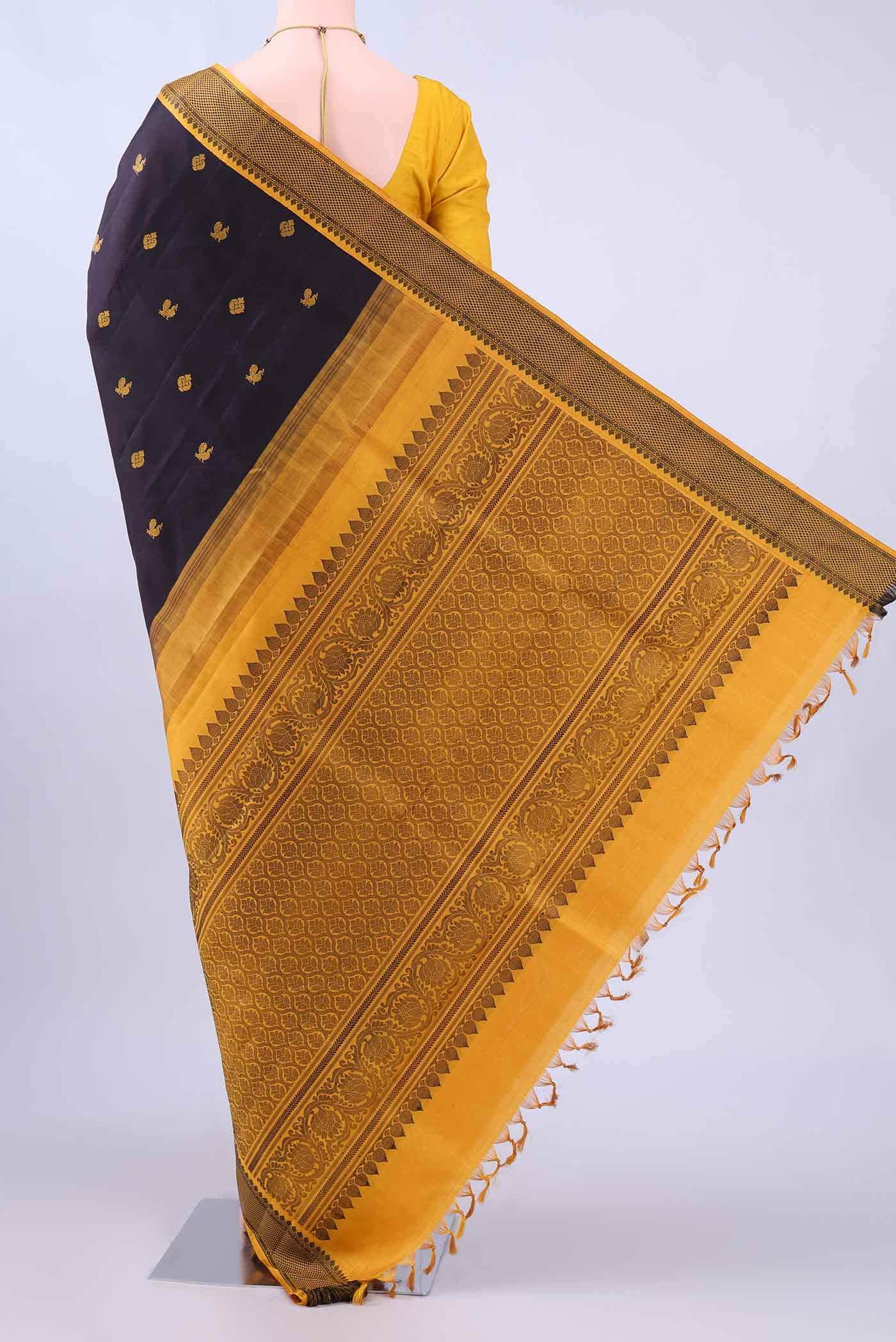 Black Kanchipuram Silk Saree