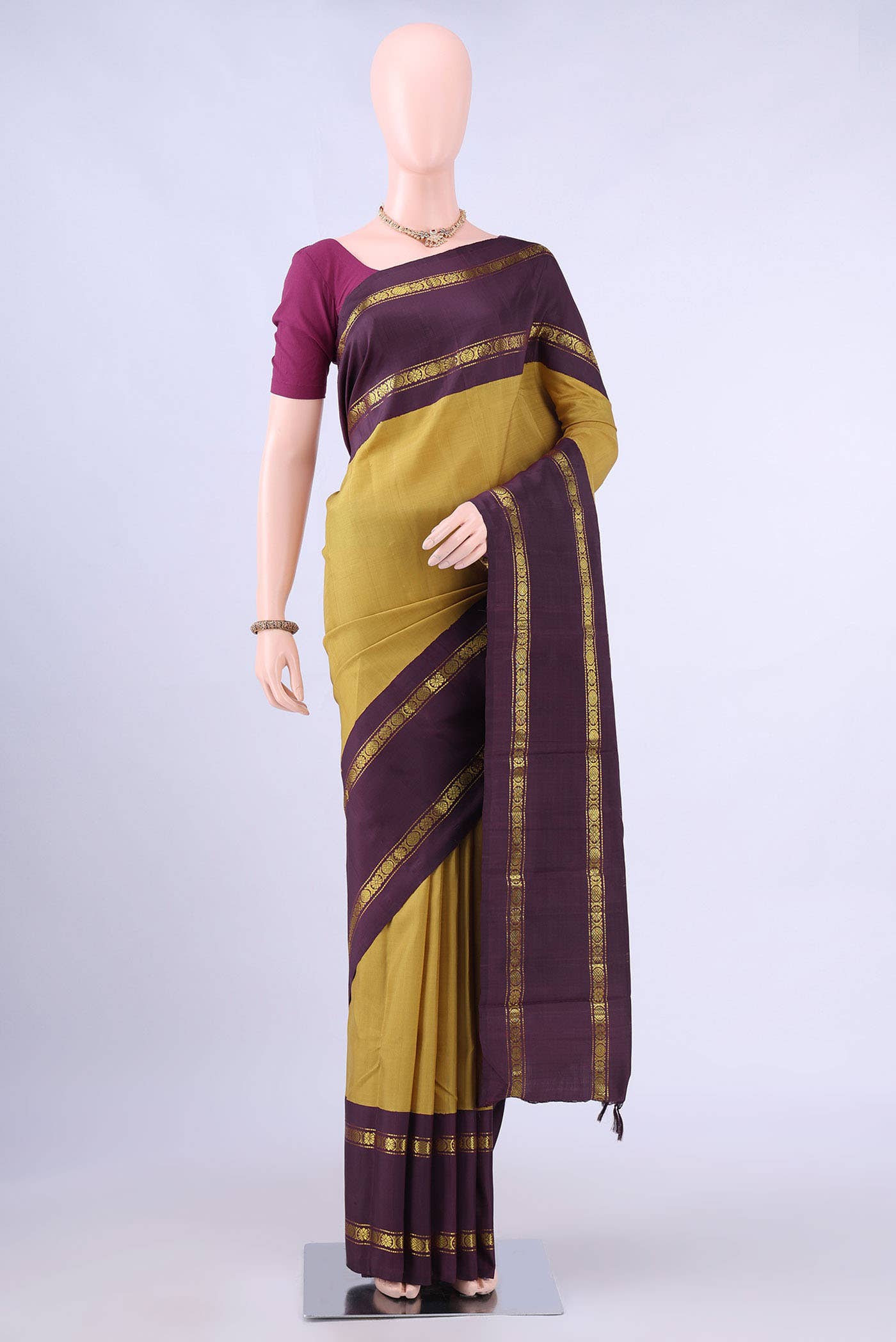 Mustard Kanchipuram Saree