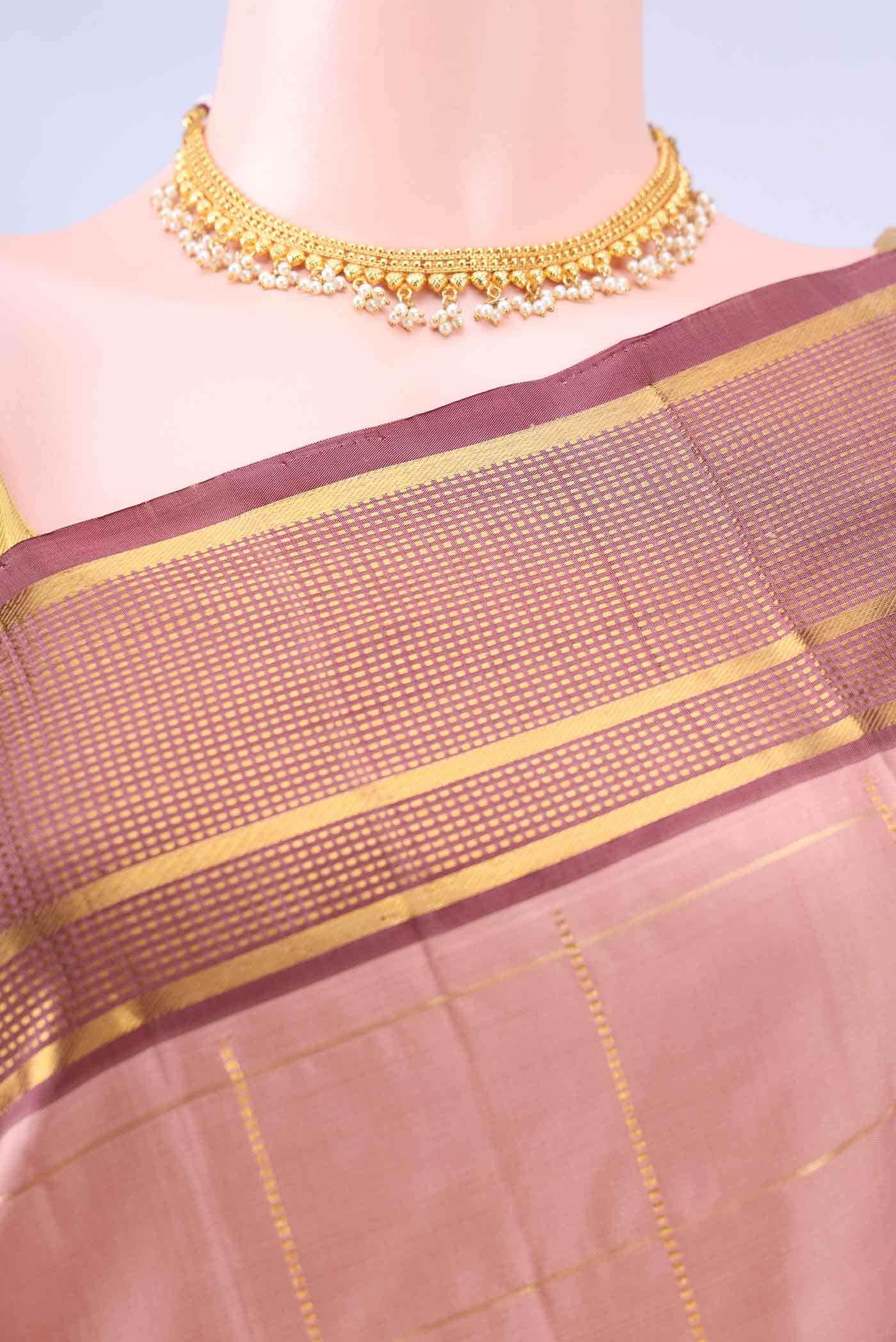 Peach Kanchipuram Silk Saree