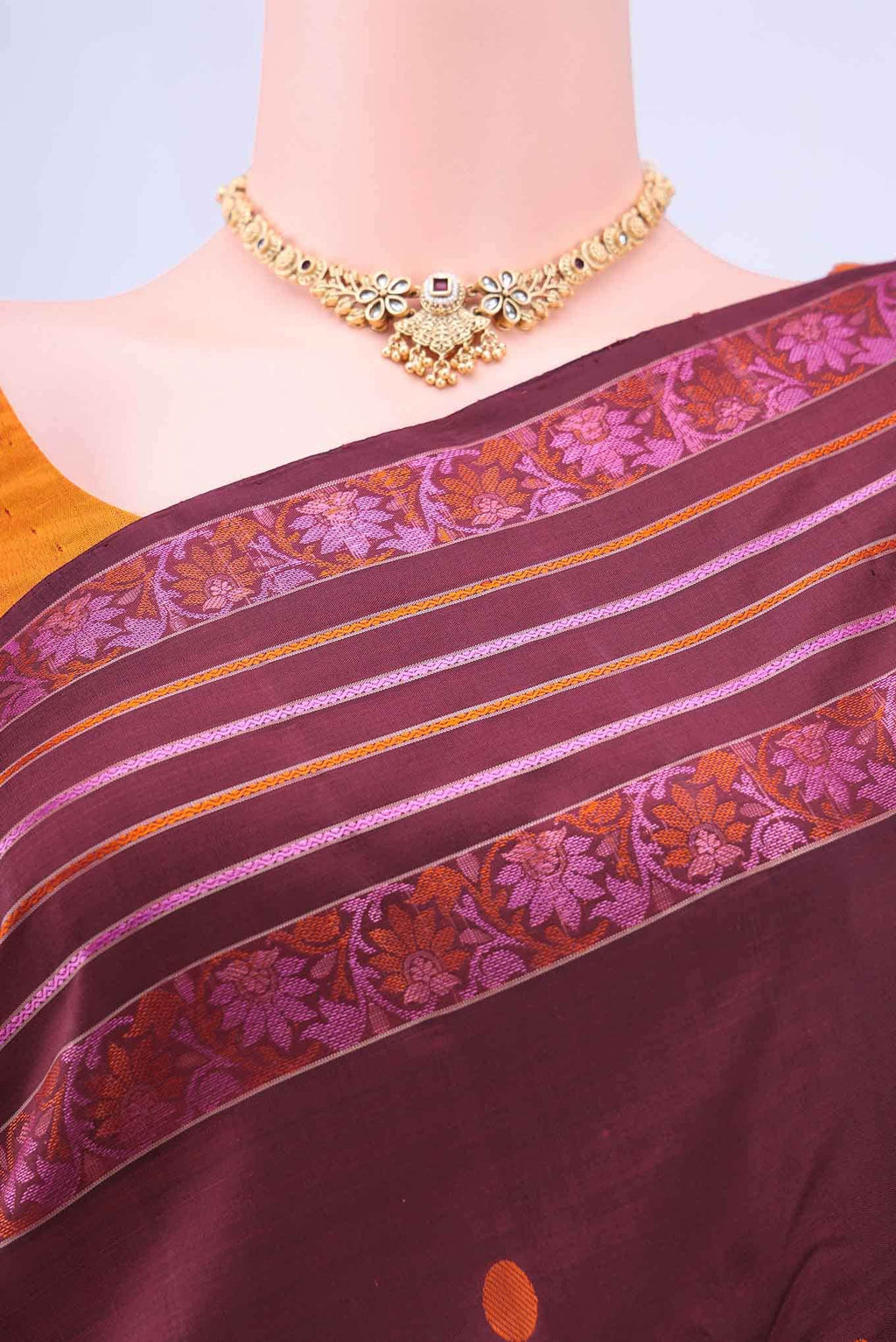 Maroon Kanchipuram Silk Saree