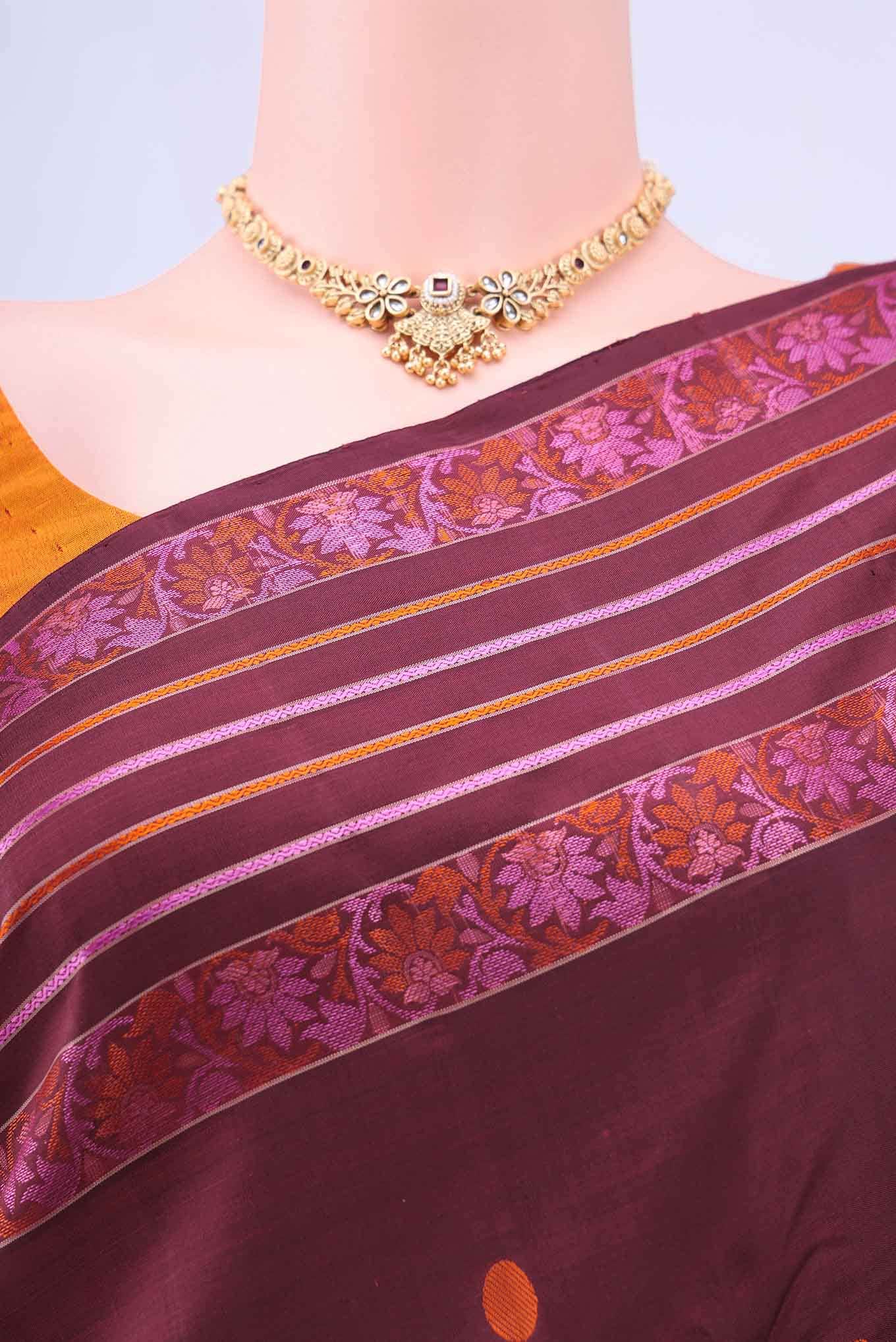 Maroon Kanchipuram Silk Saree