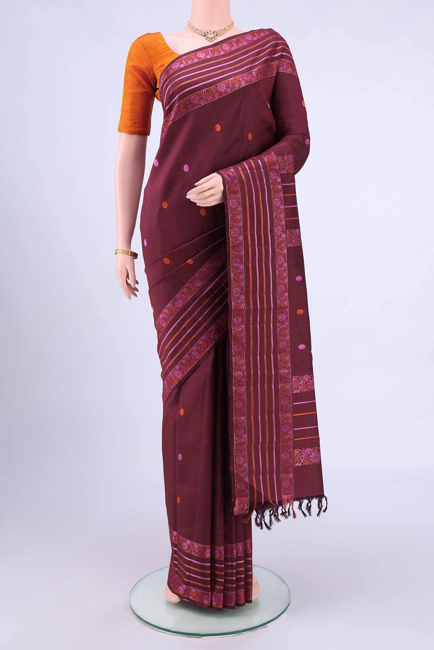Maroon Kanchipuram Silk Saree