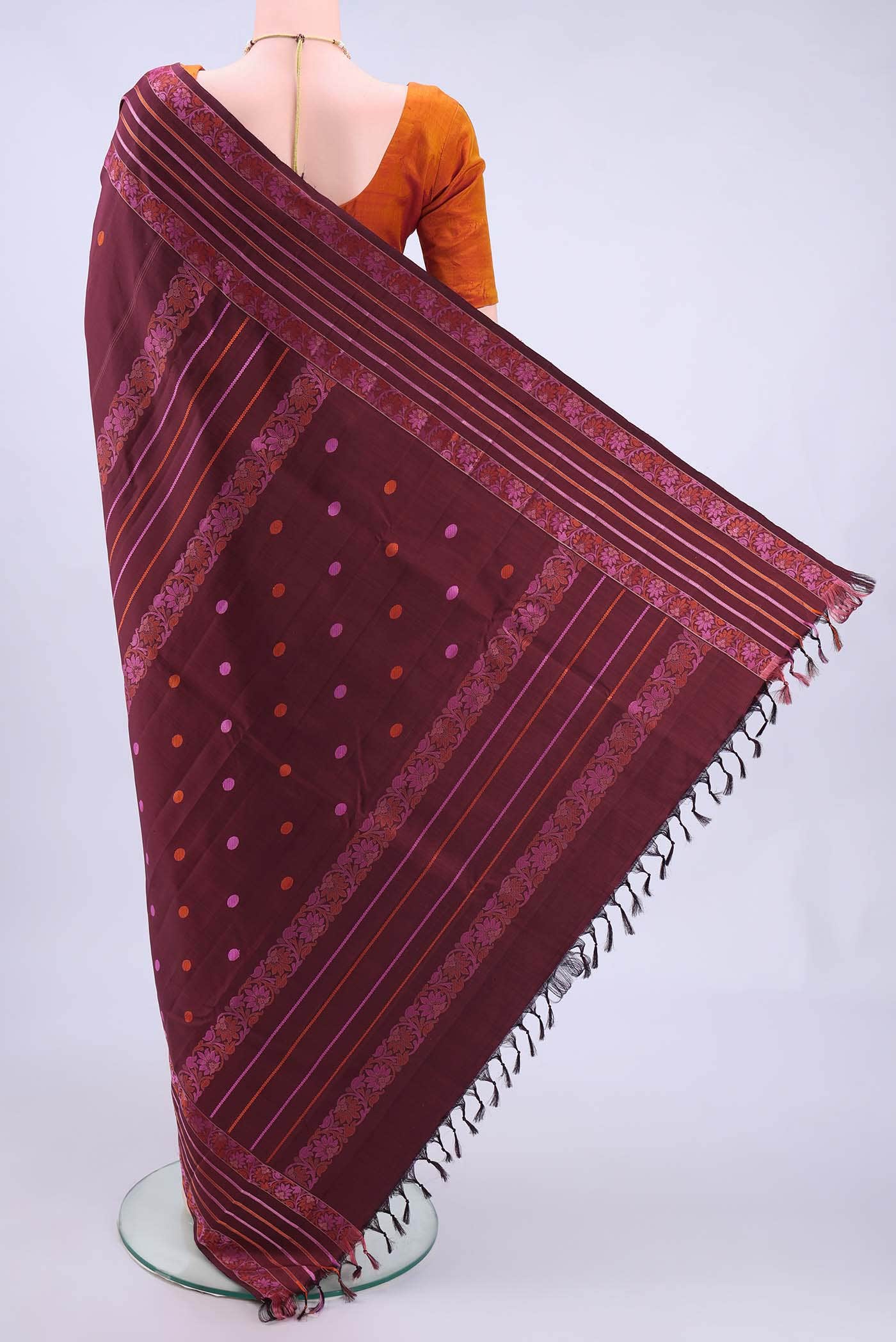 Maroon Kanchipuram Silk Saree