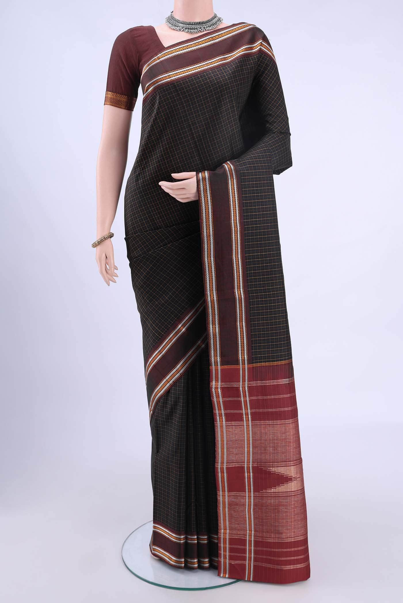Black Kanchipuram Silk Saree