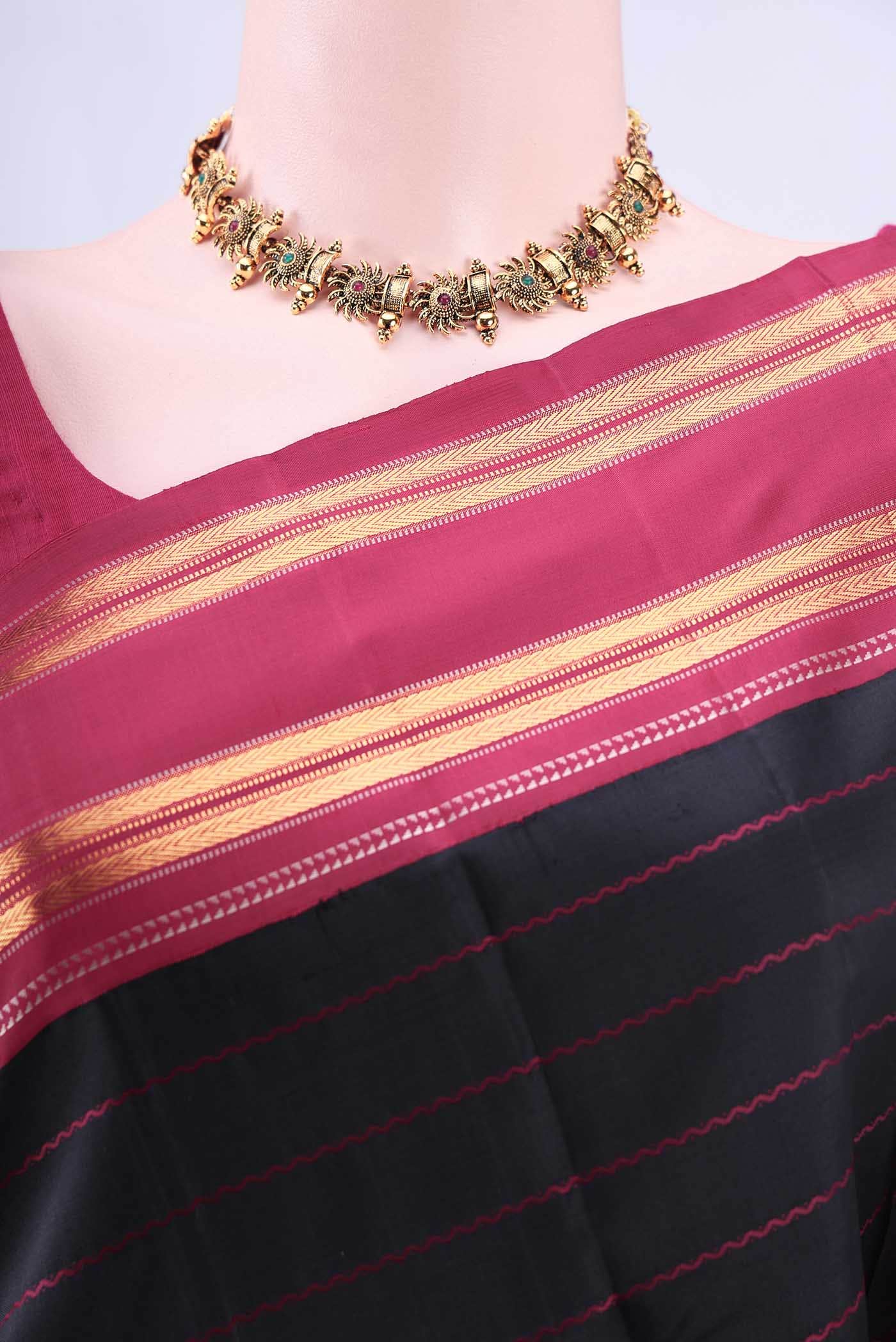 Black Kanchipuram Silk Saree