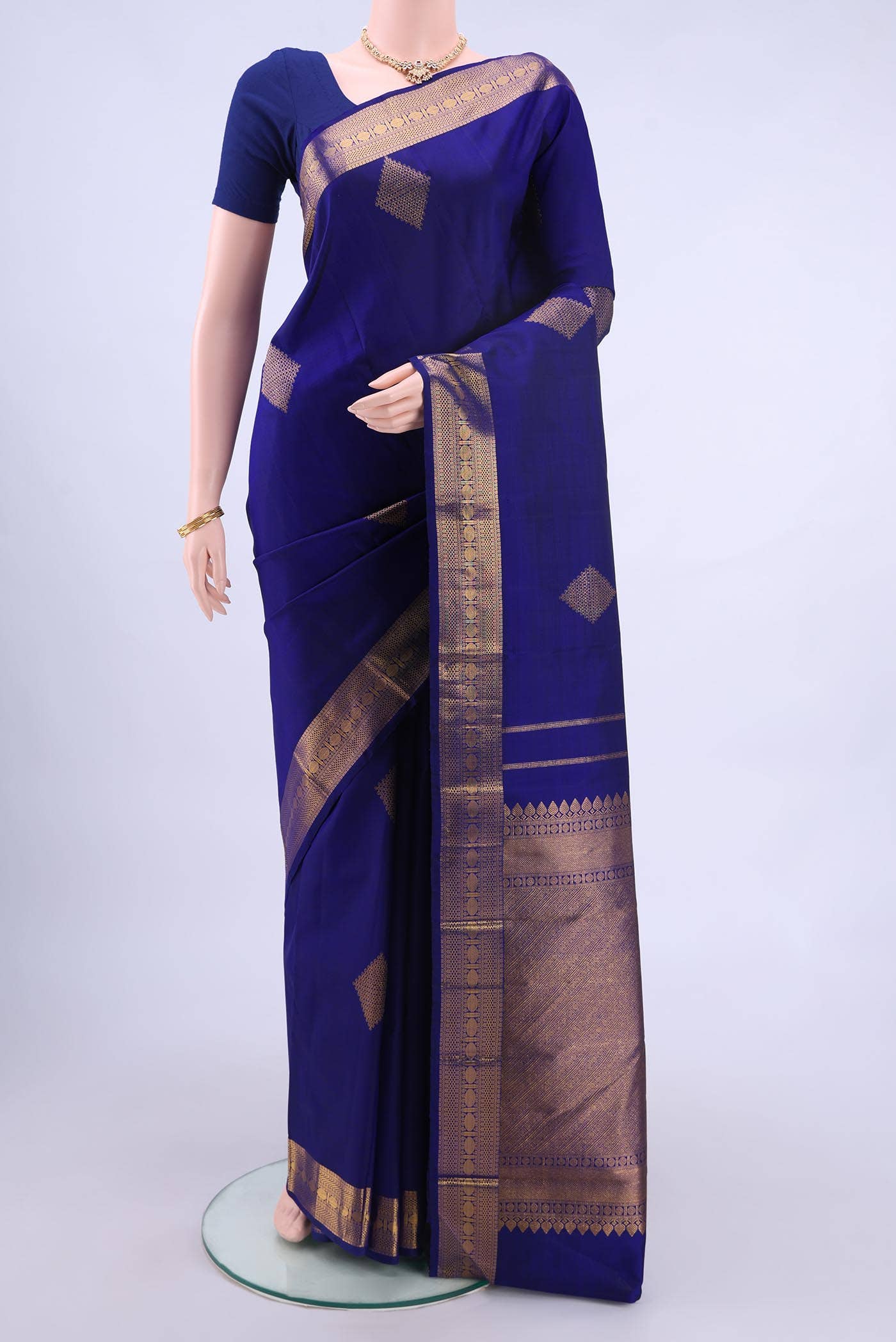 Navy Blue Kanchipuram Silk Saree