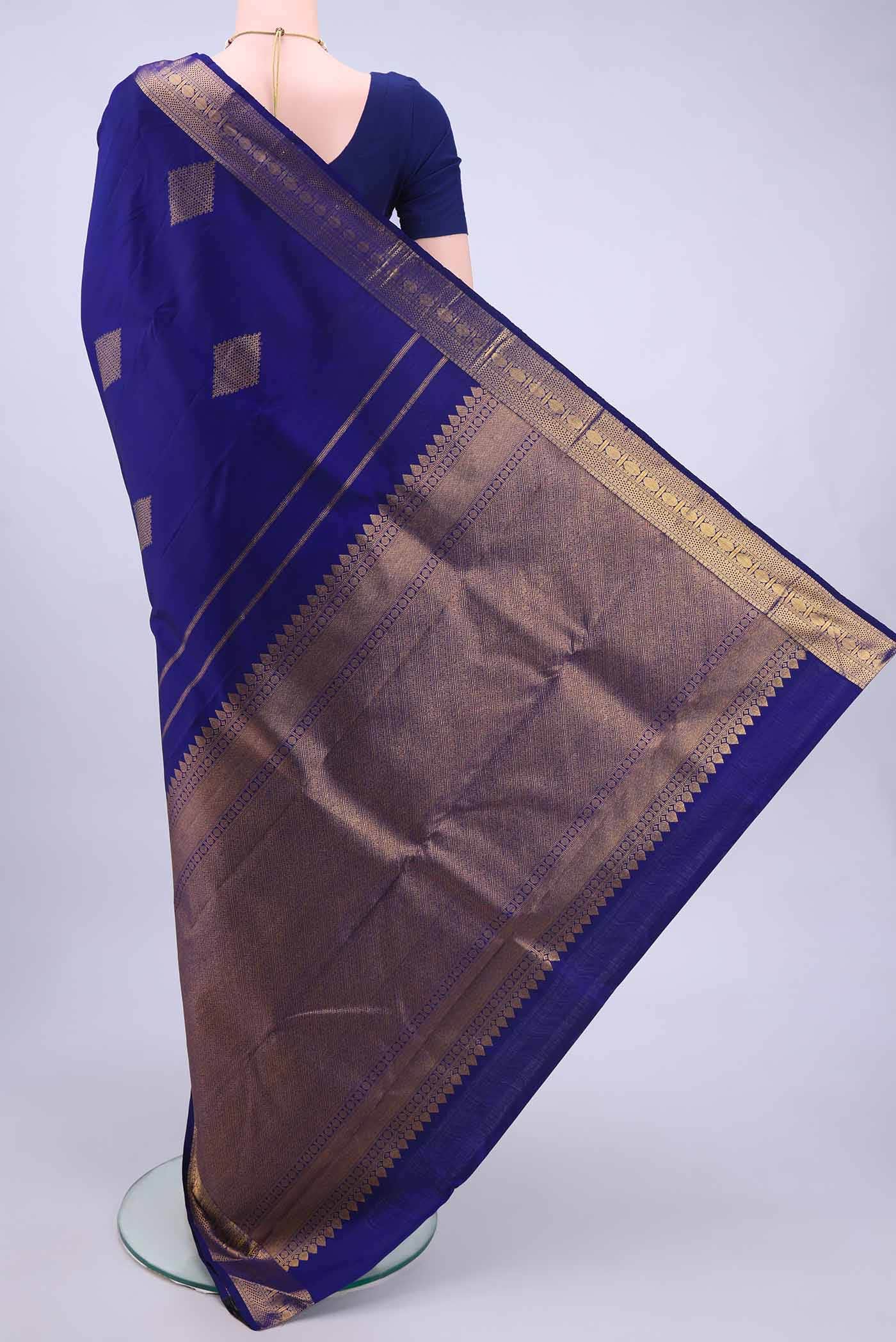 Navy Blue Kanchipuram Silk Saree