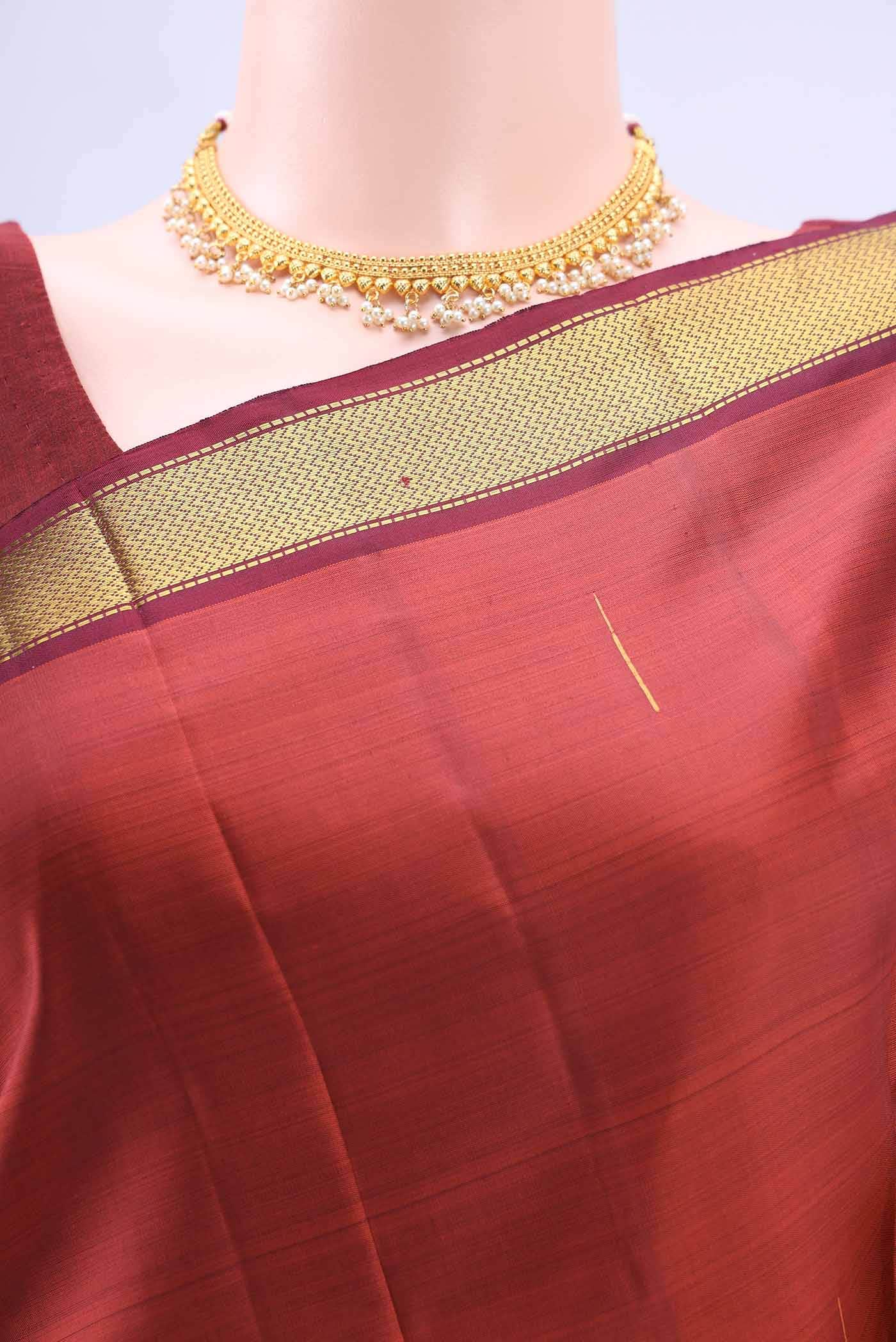 Rust Dual Tone Kanchipuram Silk Saree