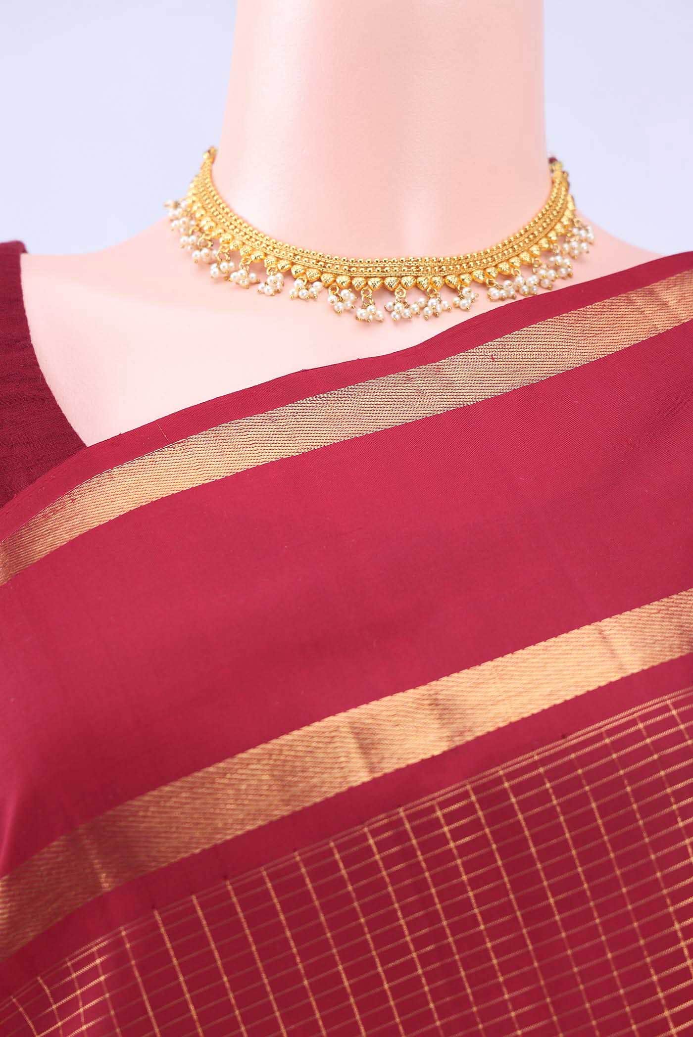 Pure Silk Pure Zari no Dual Tone Kanchipuram Saree
