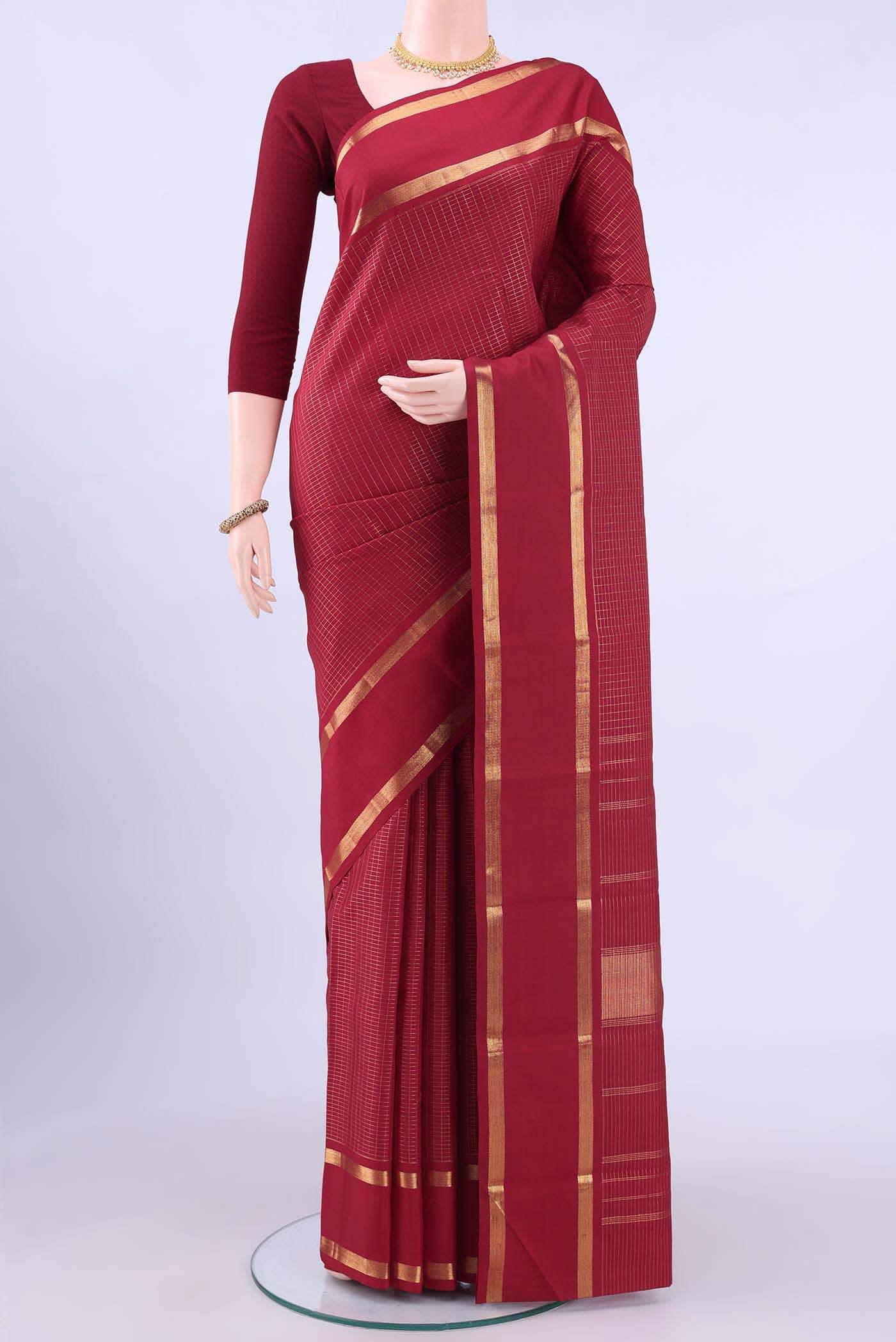 Pure Silk Pure Zari no Dual Tone Kanchipuram Saree