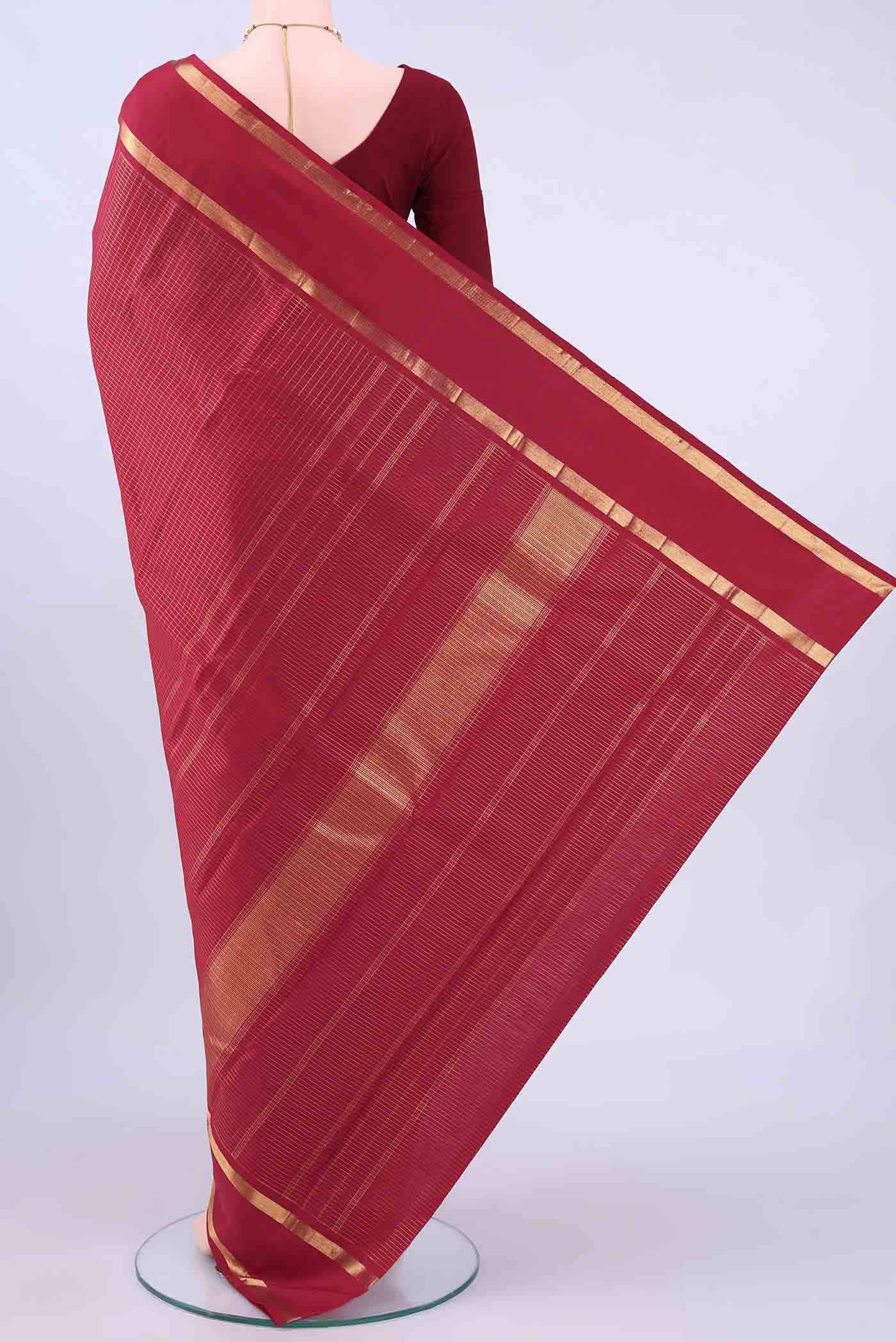 Pure Silk Pure Zari no Dual Tone Kanchipuram Saree