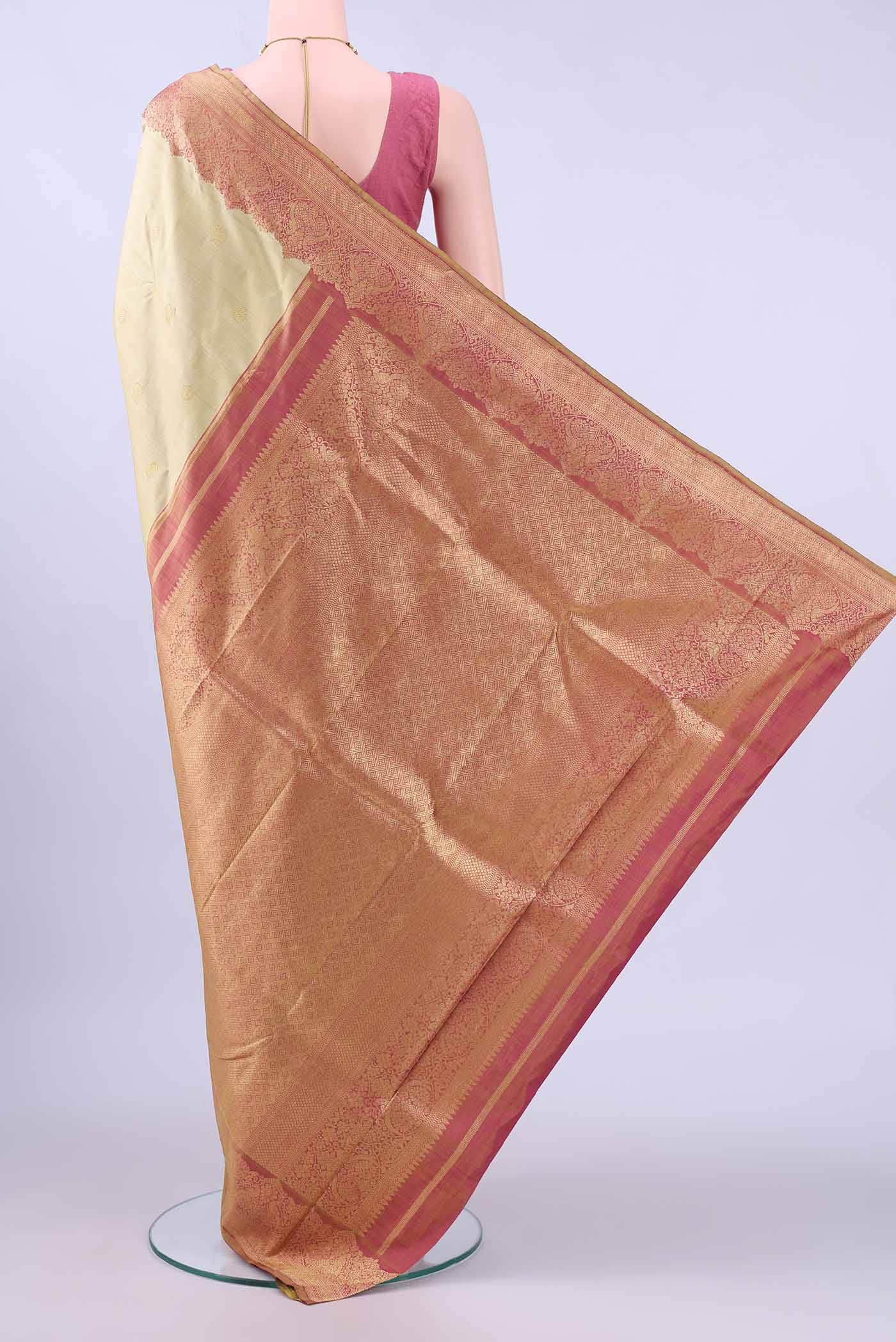 Beige Kanchipuram Saree