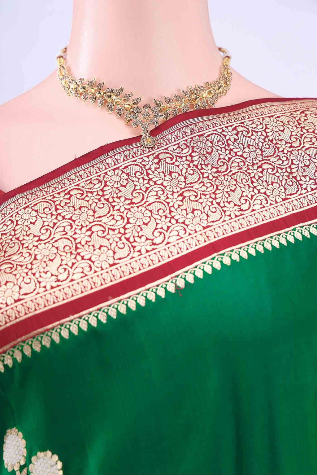 Bottle Green Banarasi Silk Saree