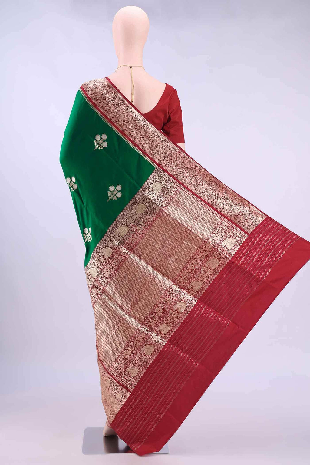 Bottle Green Banarasi Silk Saree