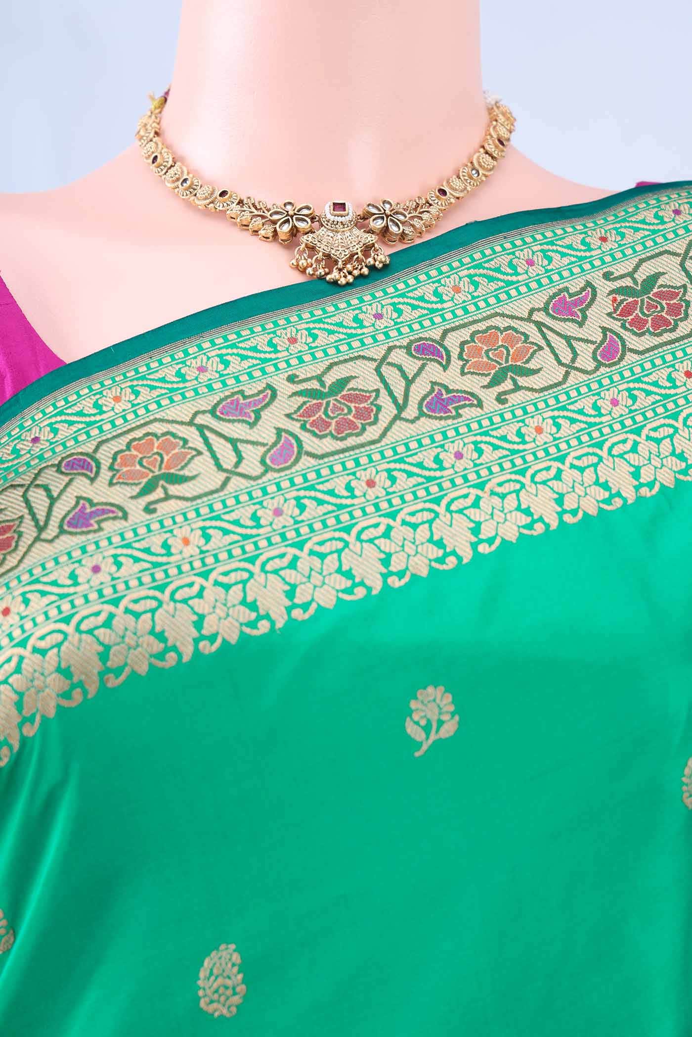 Sea Green Banarasi Silk Saree