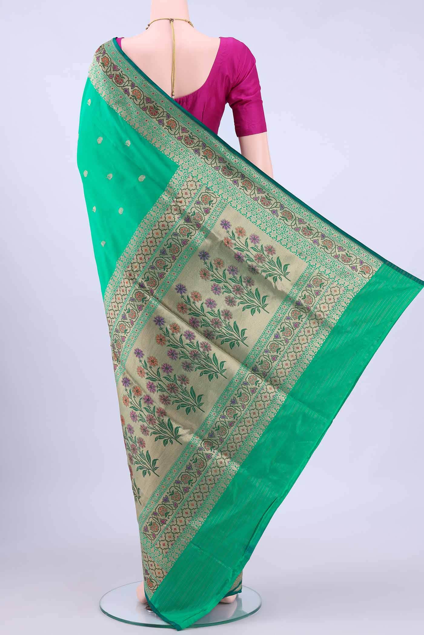 Sea Green Banarasi Silk Saree