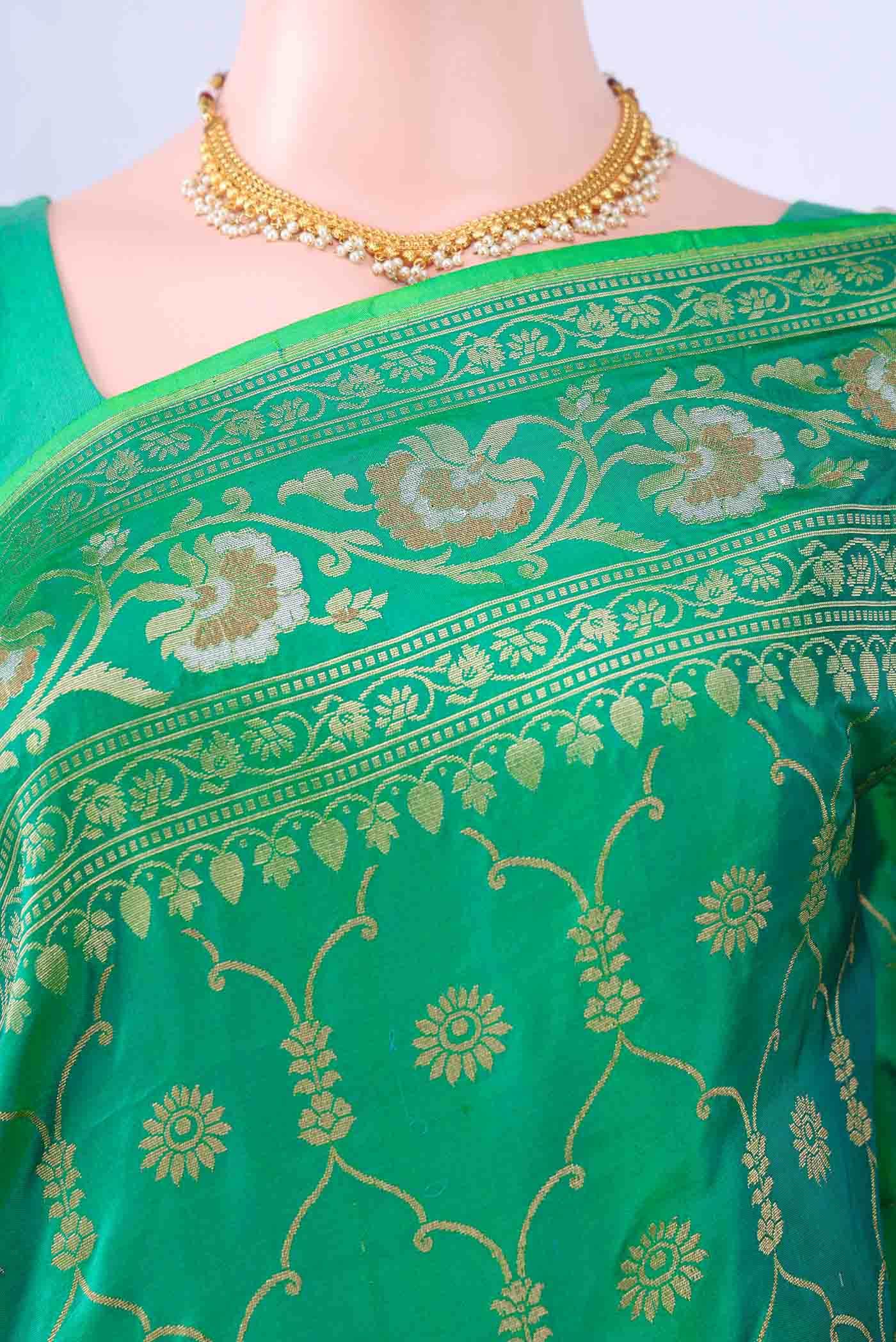 Green Banarasi Silk Saree