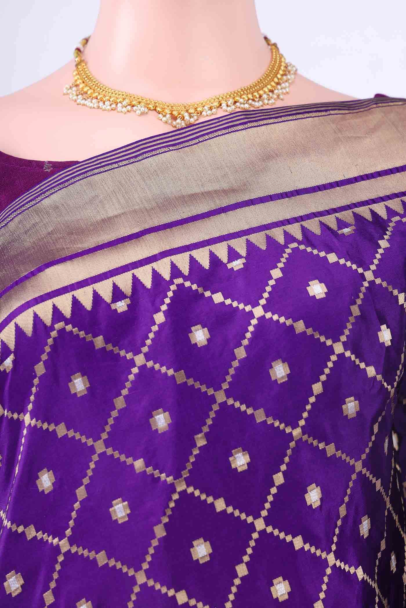 Purple Banarasi Silk Saree