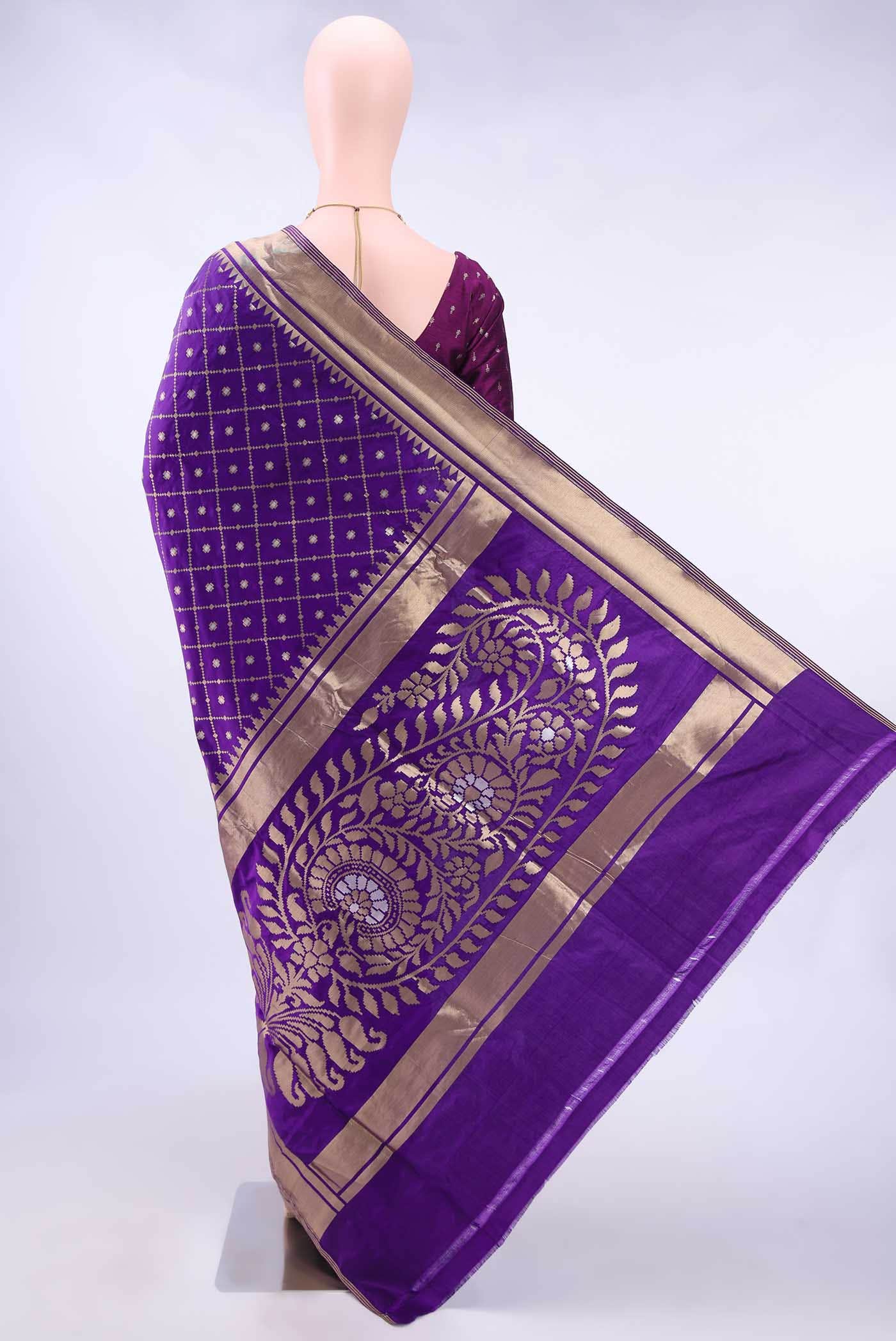 Purple Banarasi Silk Saree