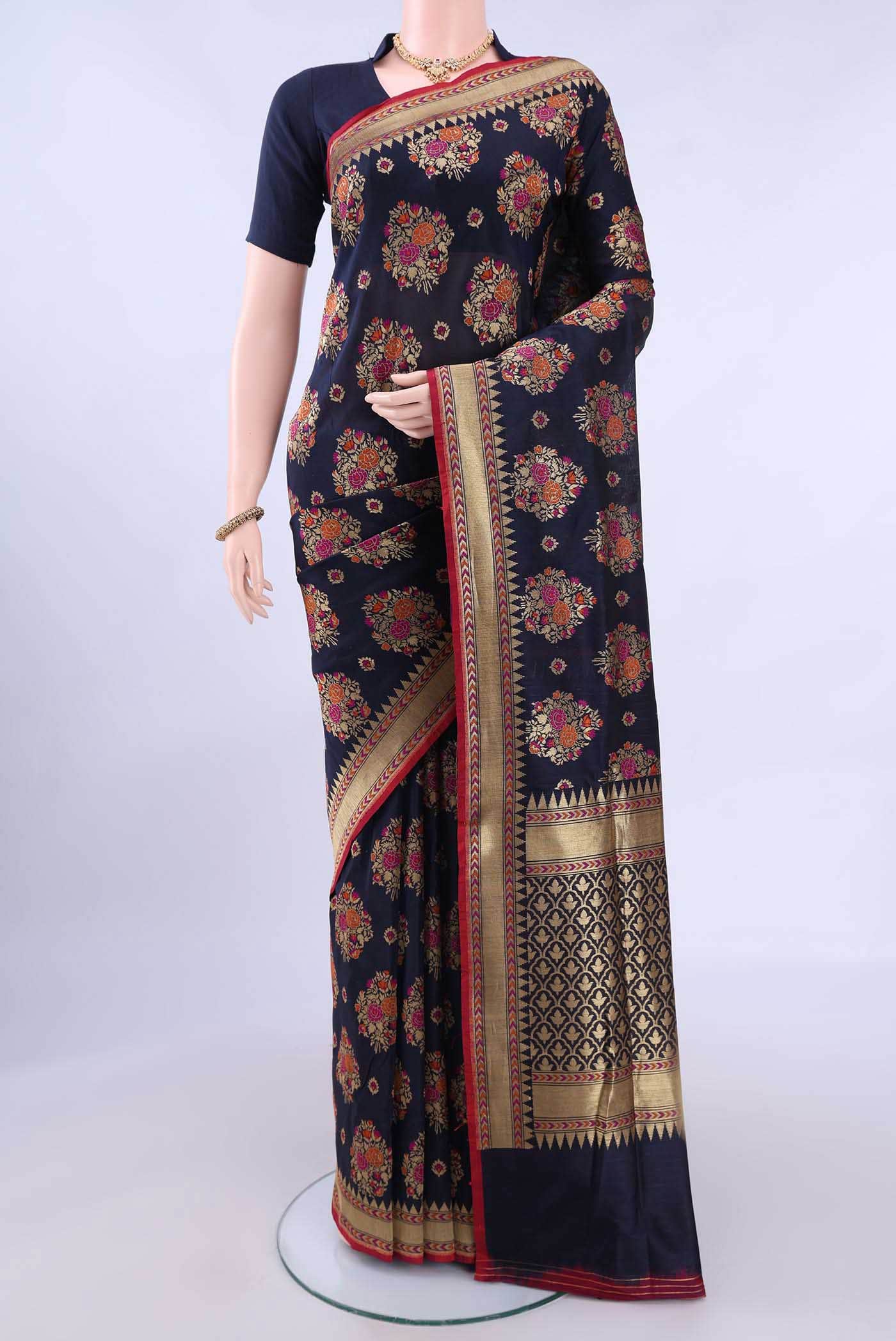 Blue Banarasi Silk Saree
