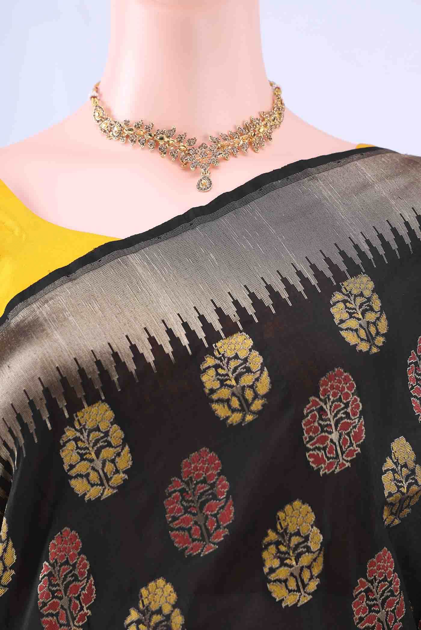 Black Banarasi Silk Saree